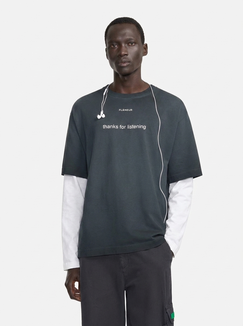 Luisteren T-shirt | Gewassen zwart