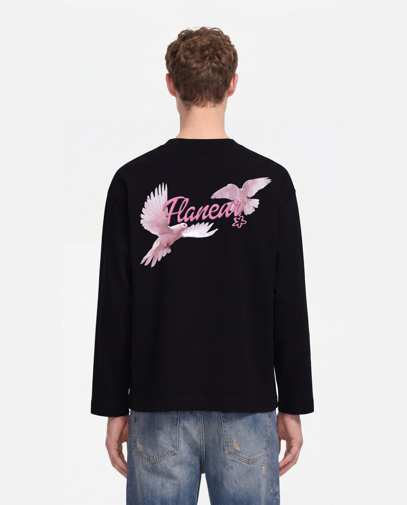 Dove T-Shirt Long Sleeve | Black