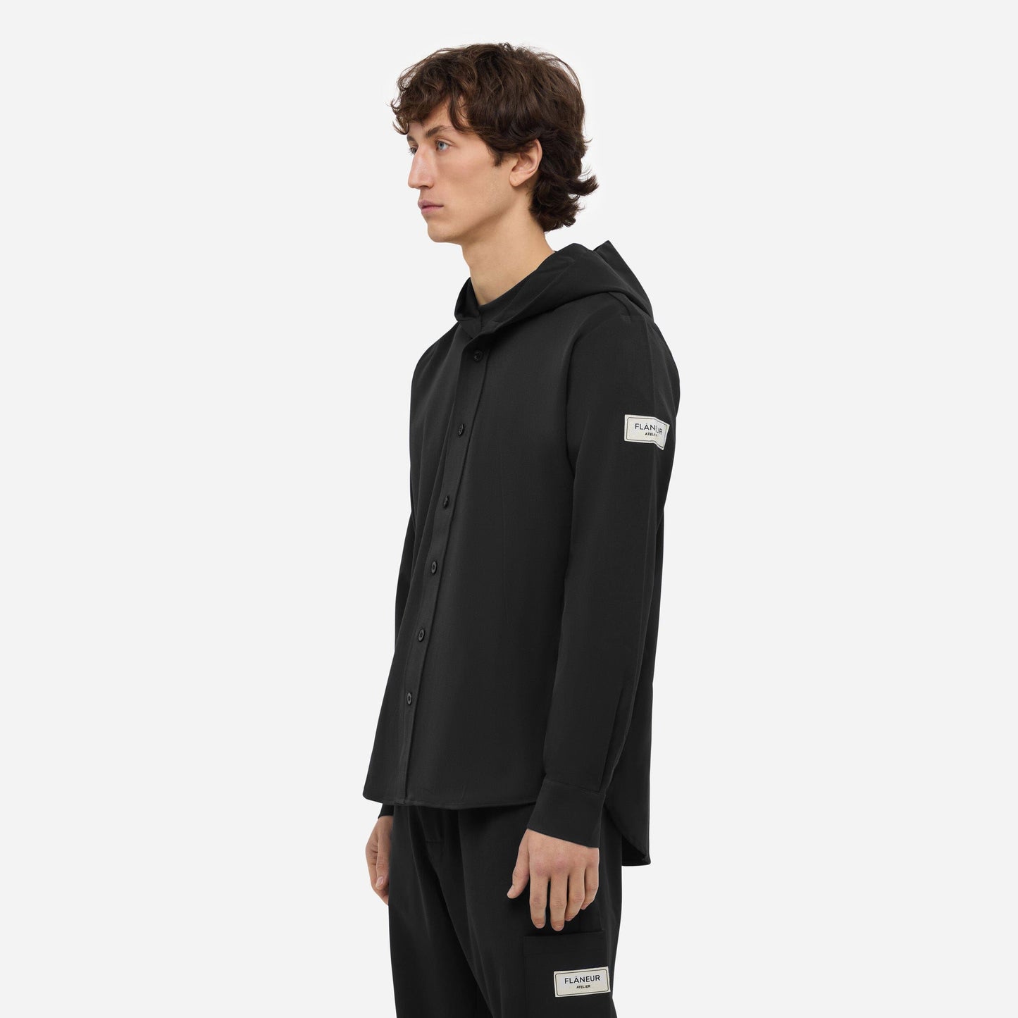 Atelier Hooded Shirt | Black