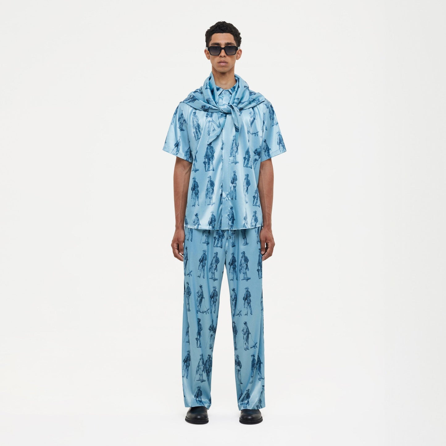 Boulevardiers Hooded Shirt | Sky Blue