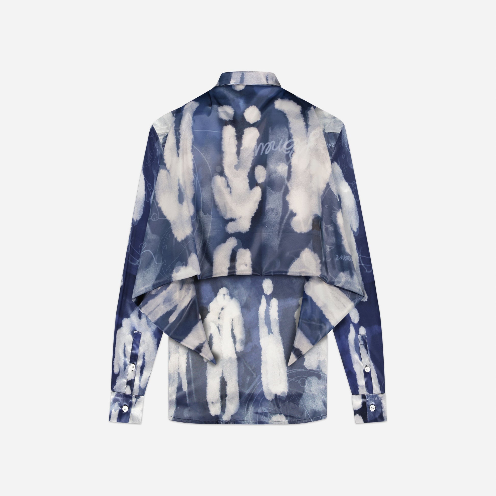 Characters Silk Hooded Shirt | Blue