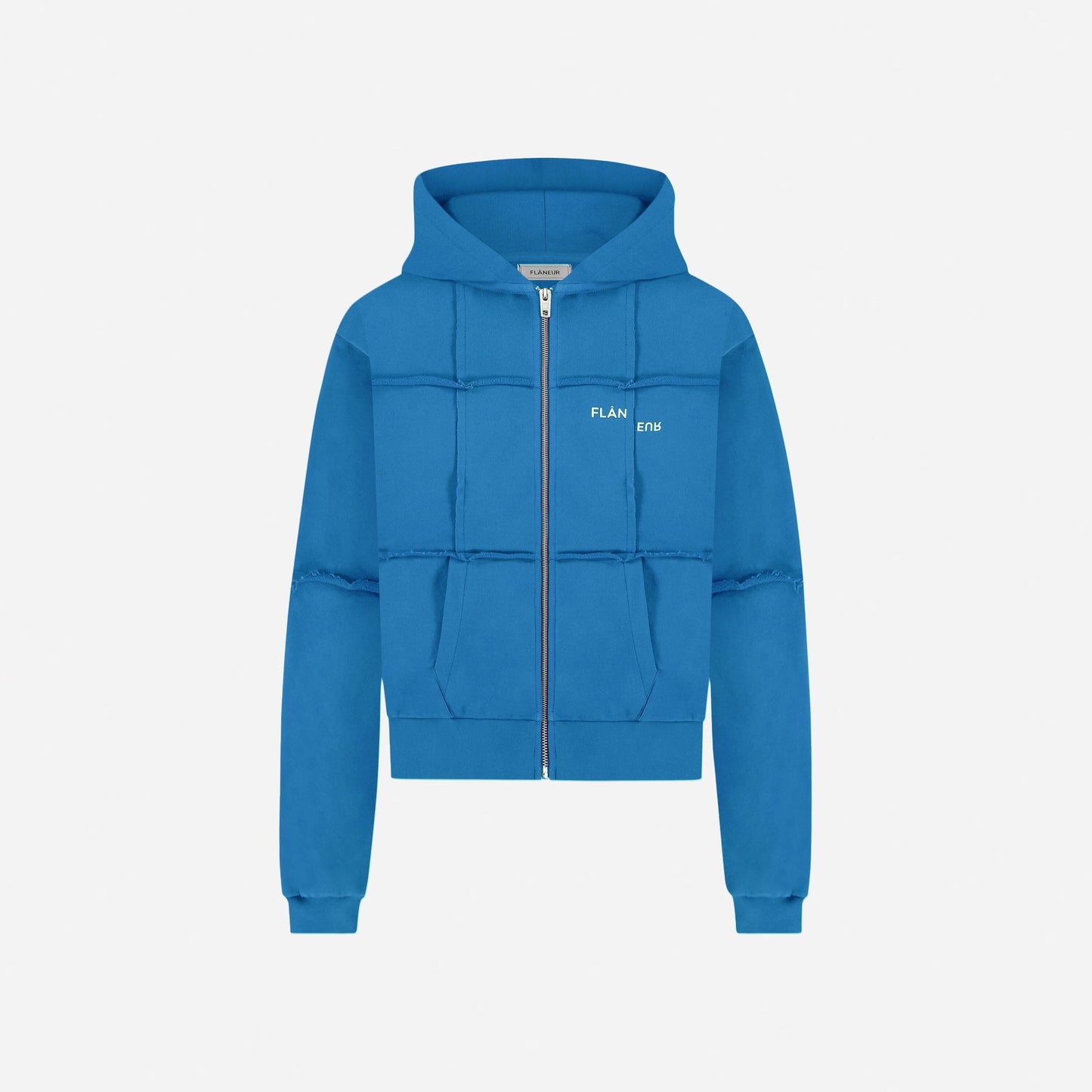 Cut & Sew Zip-Up Hoodie | Cobalt Blue