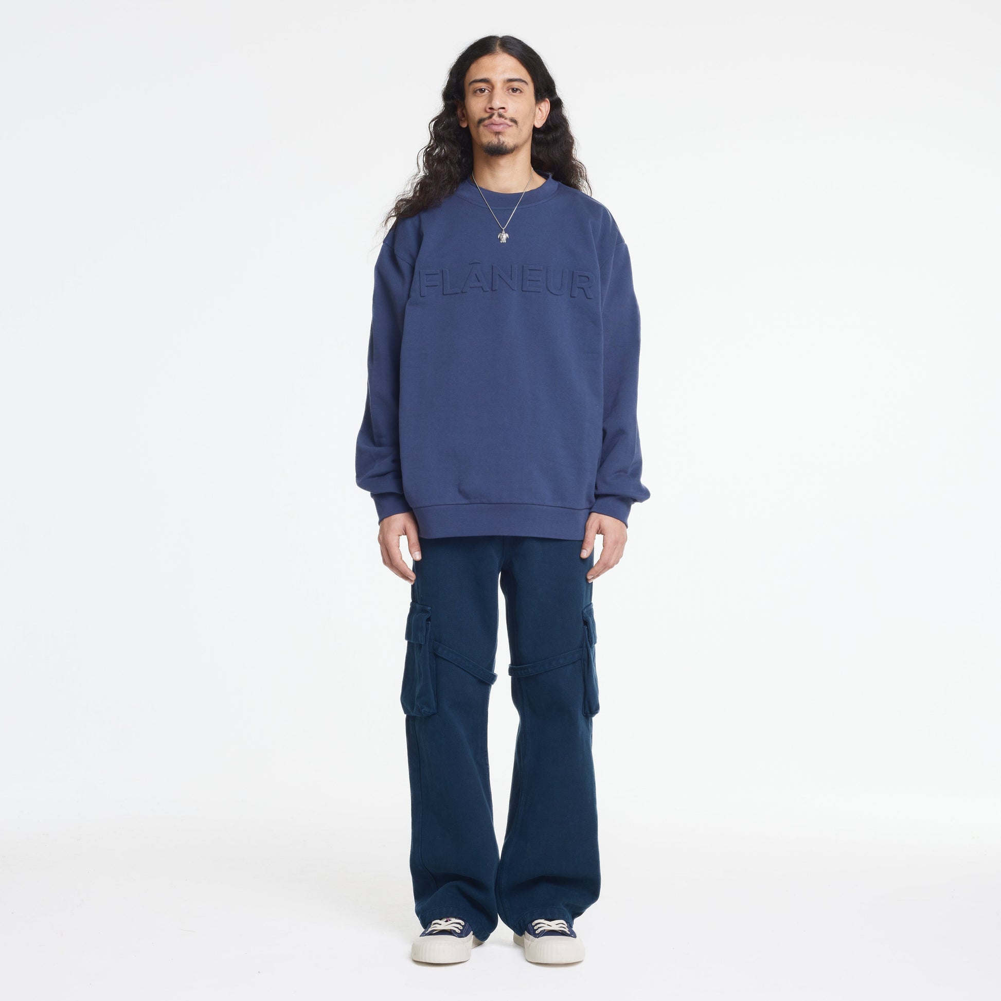 Embossed Sweater | Deep Blue