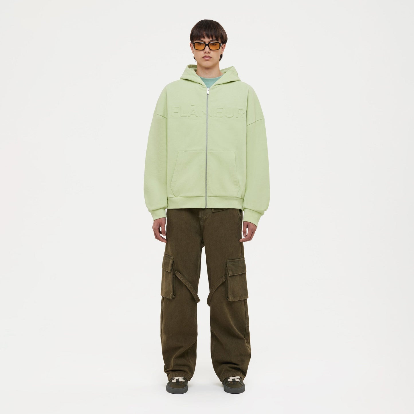 Embossed Zip-Up Hoodie | Resin