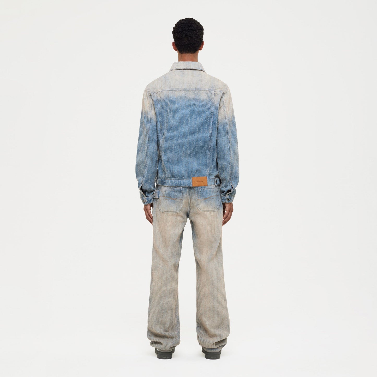 Faded Tweed Denim Jeans | Light Blue