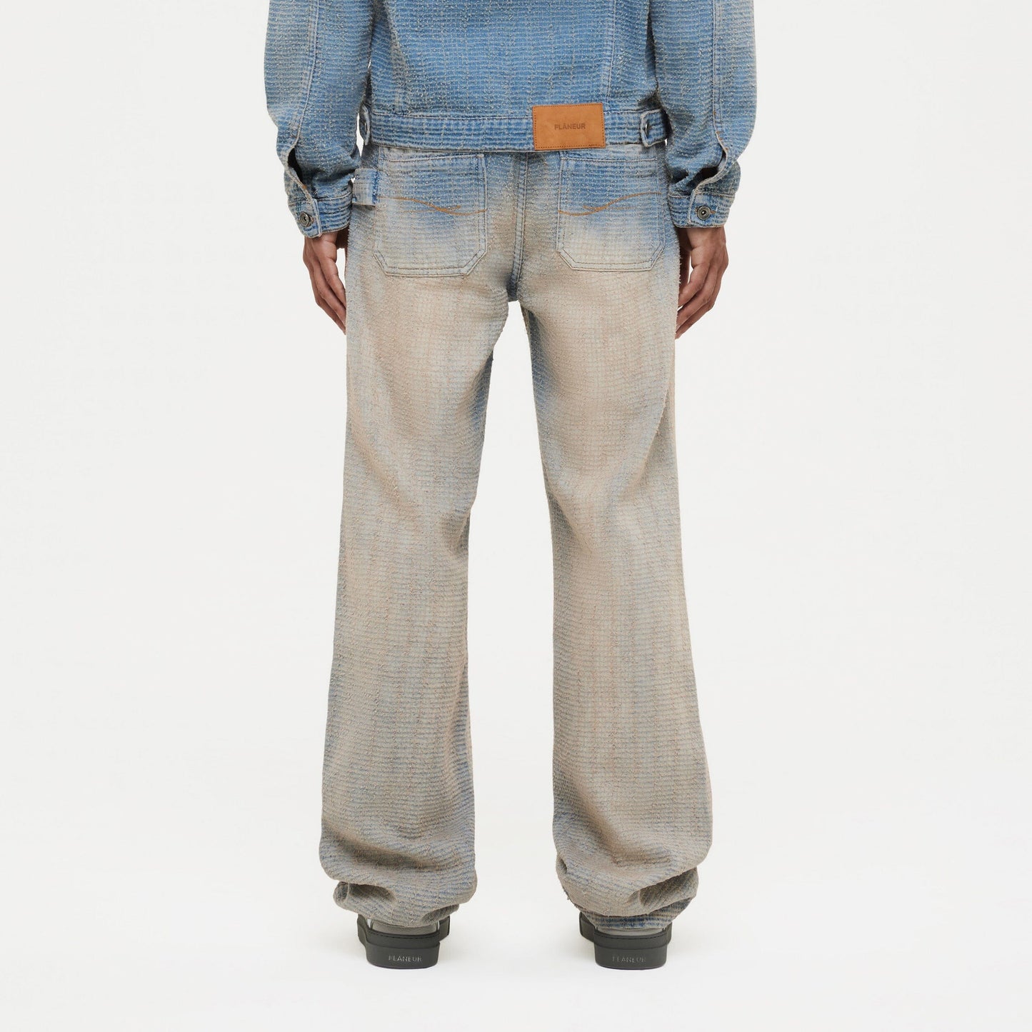 Faded Tweed Denim Jeans | Light Blue