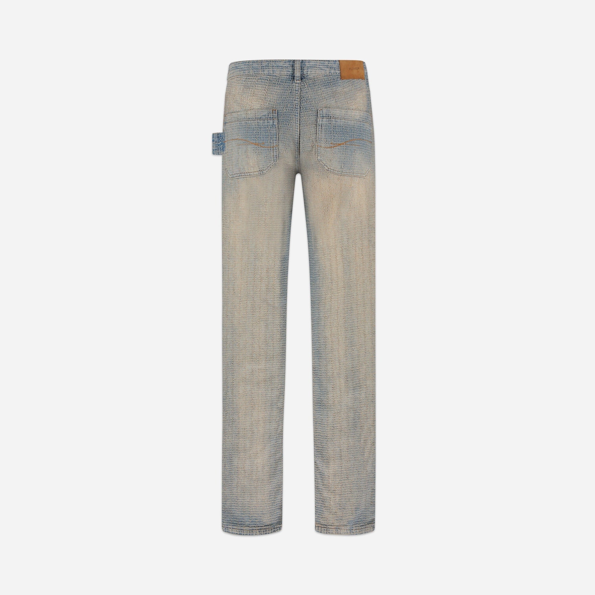 Faded Tweed Denim Jeans | Light Blue