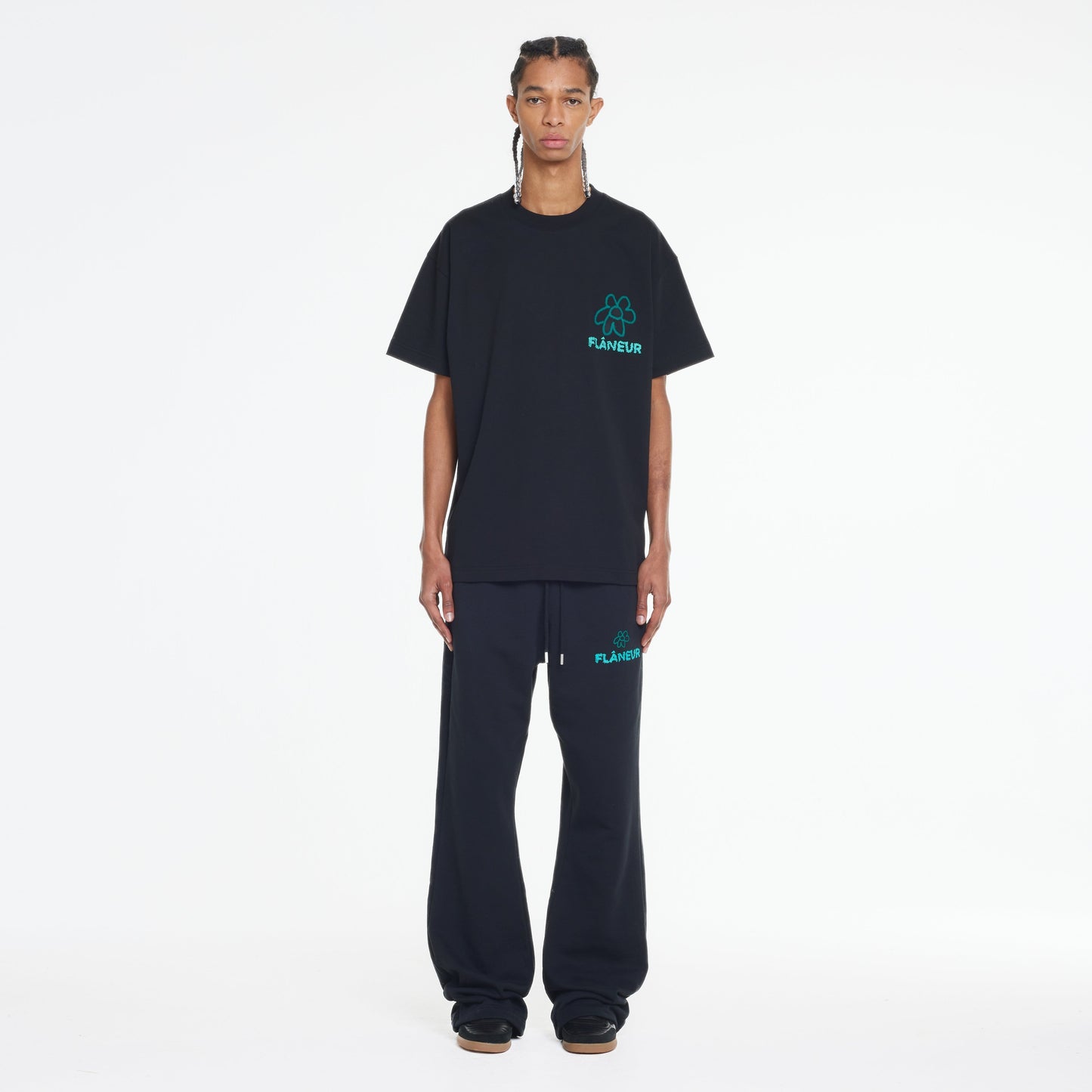 Flower Doodle Sweatpants | Black