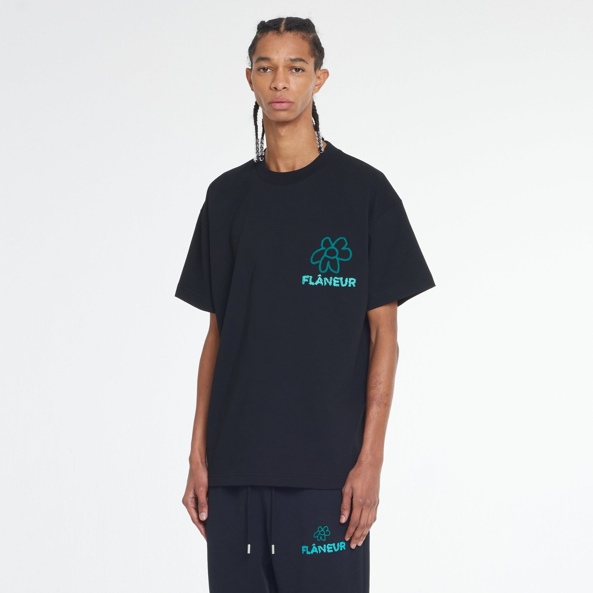 Flower Doodle T-Shirt | Black