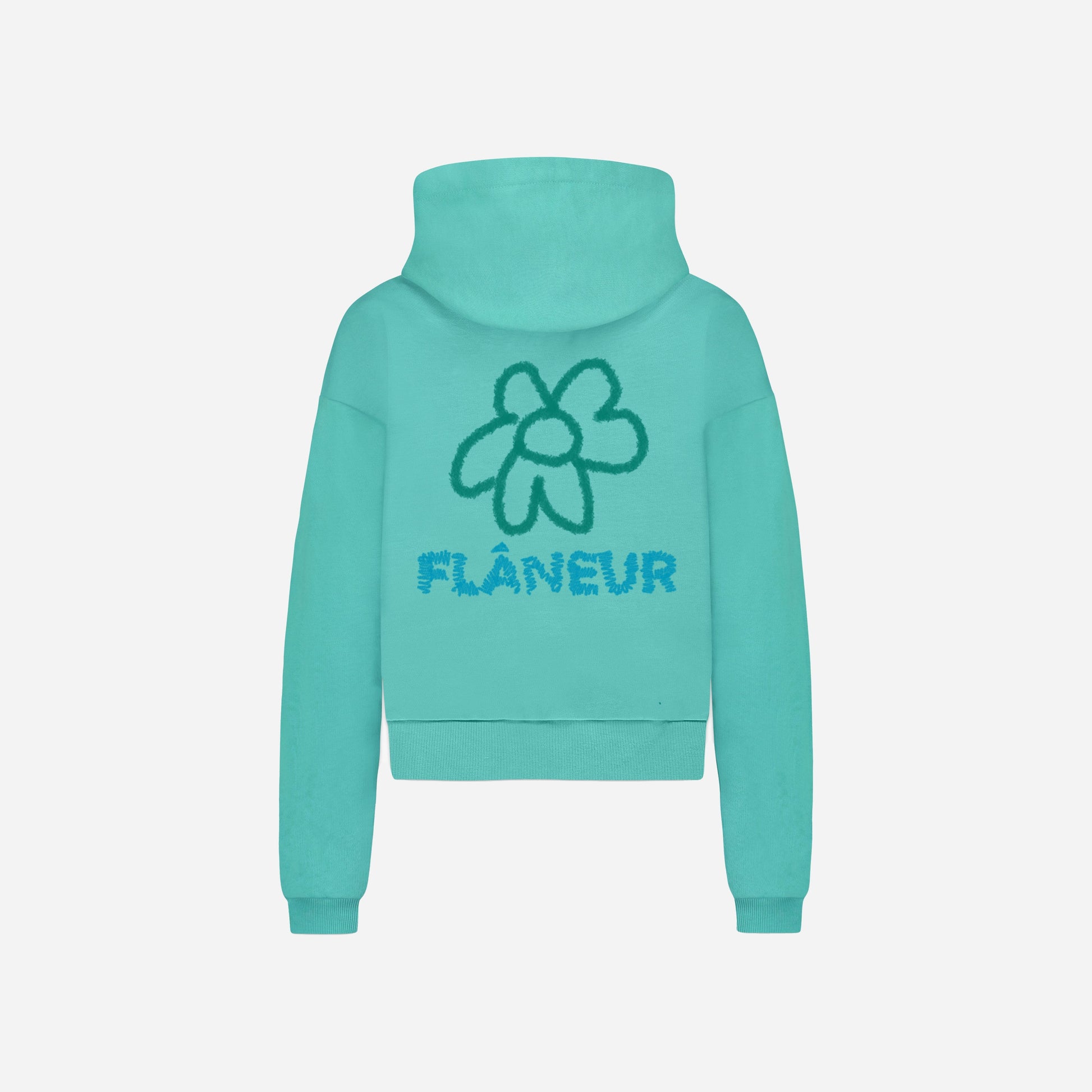 Flower Doodle Zip-Up Hoodie | Green