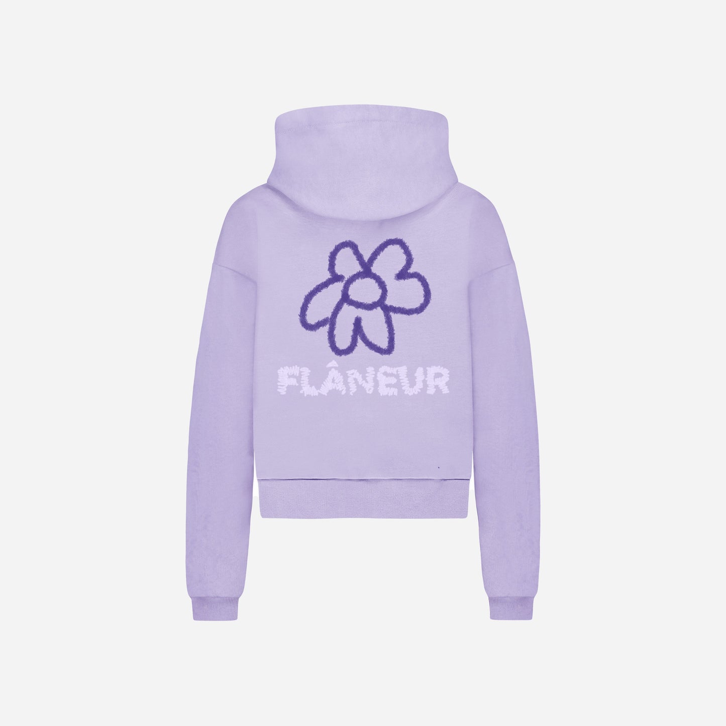 Flower Doodle Zip-Up Hoodie | Purple