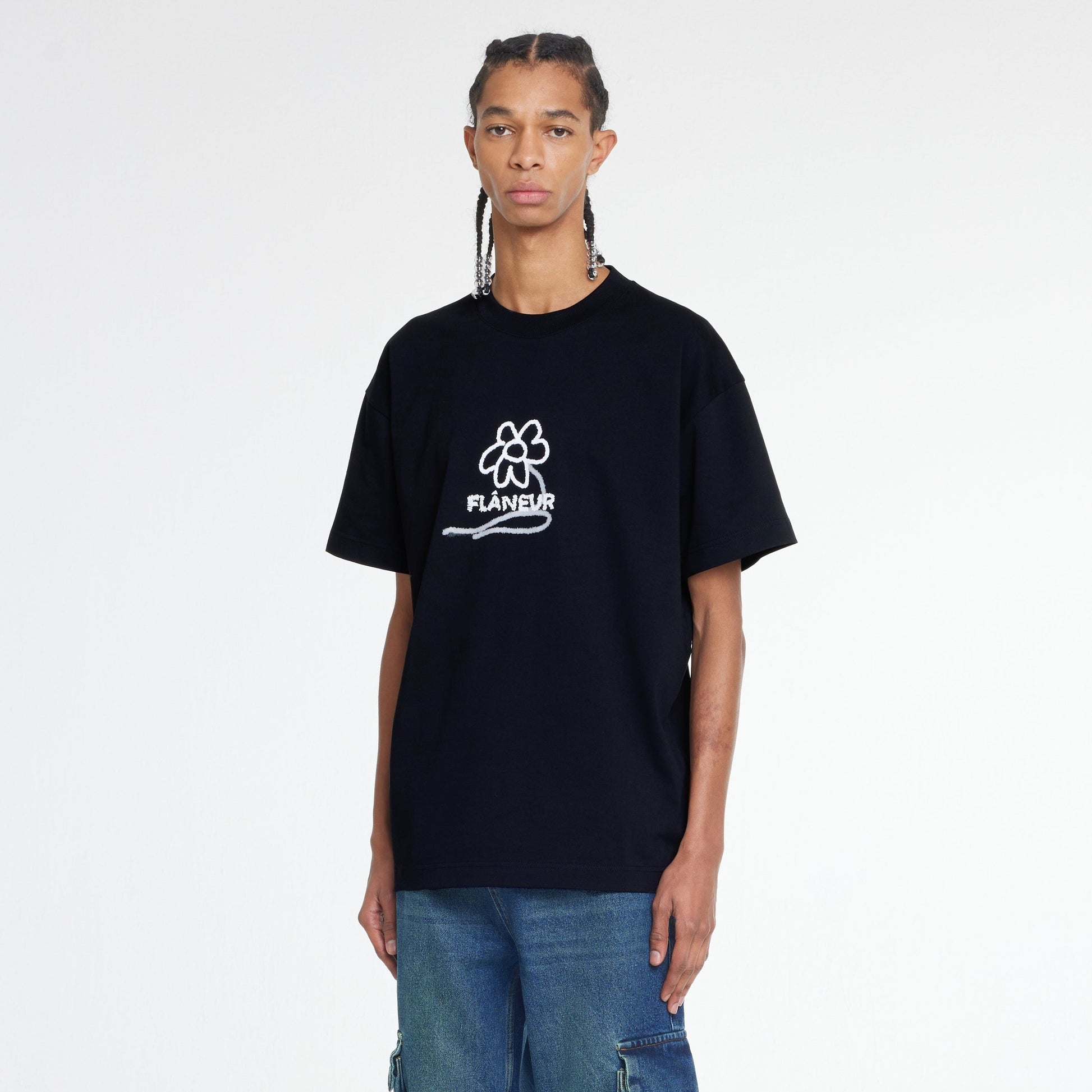 Flower Stalk T-Shirt | Black