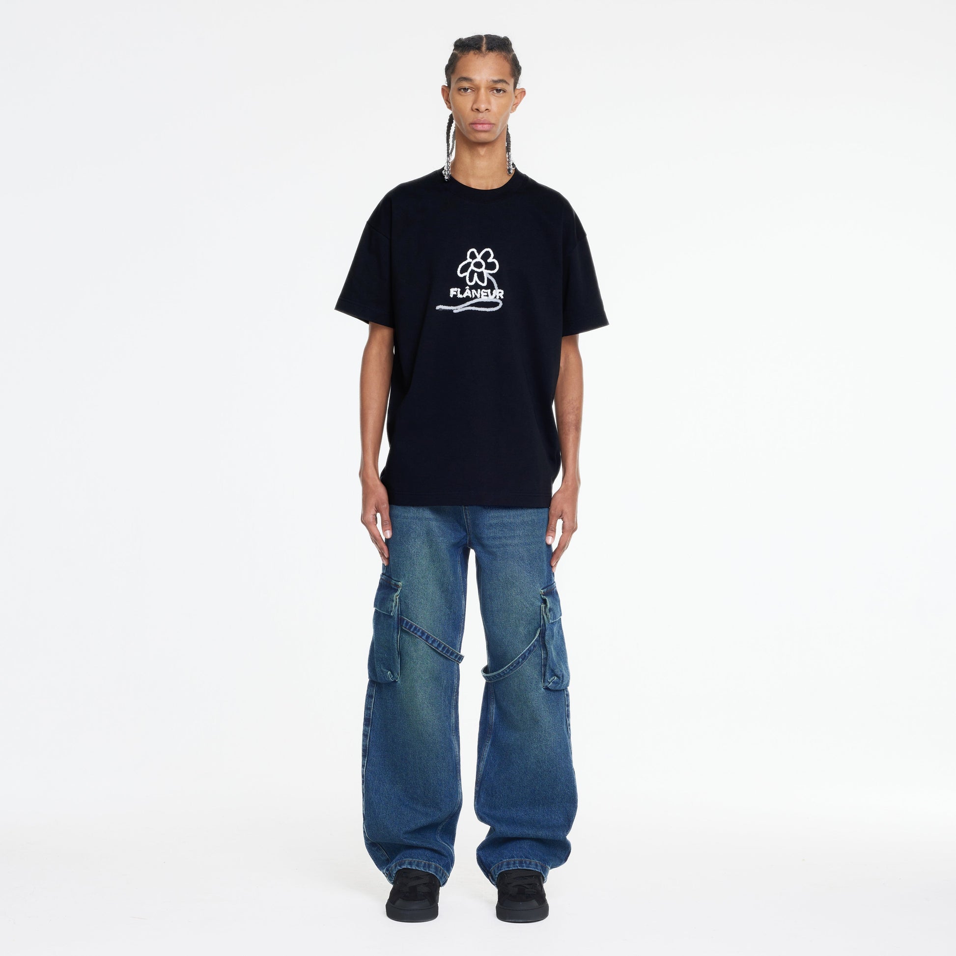 Flower Stalk T-Shirt | Black
