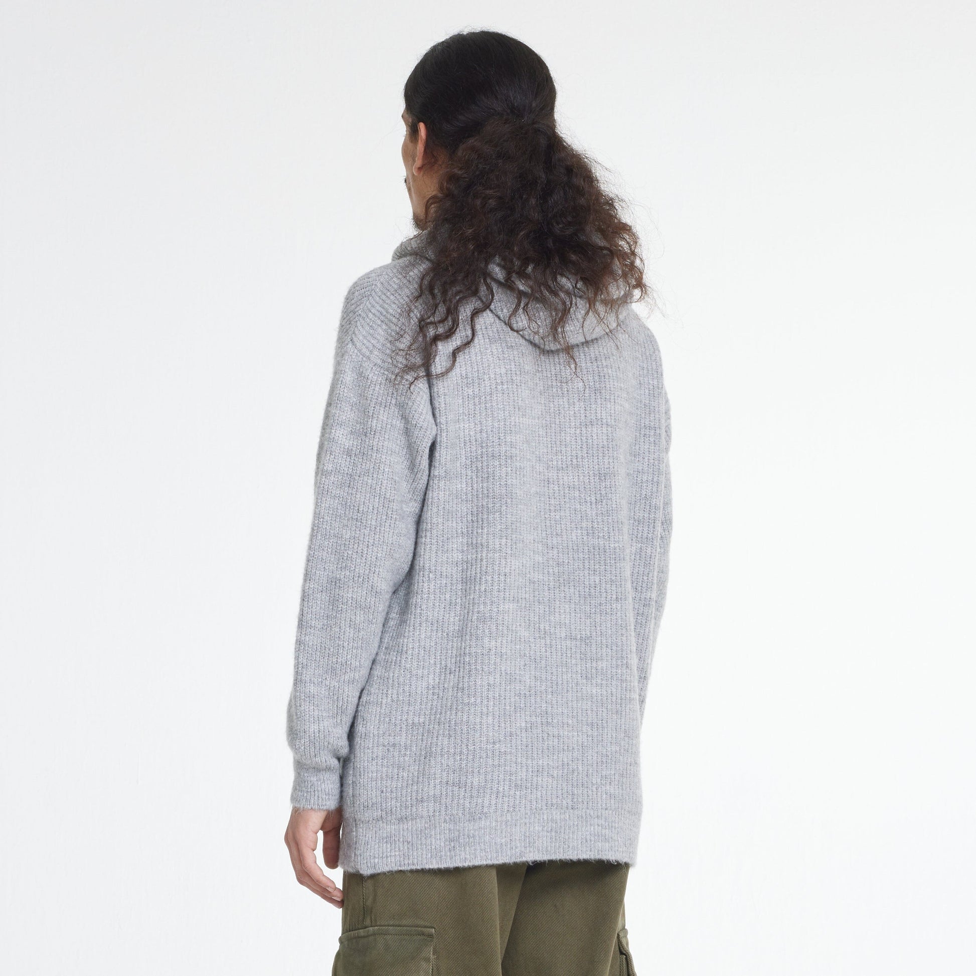 Knitted Logo Hoodie | Grey