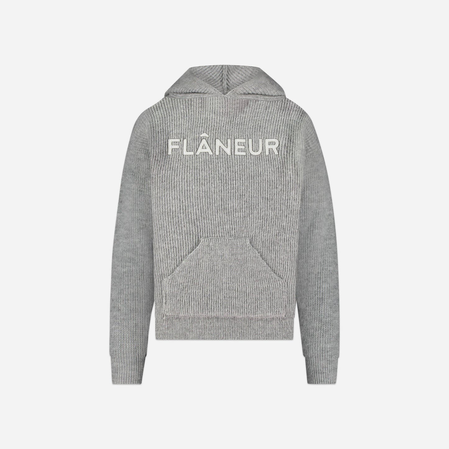 Knitted Logo Hoodie | Grey