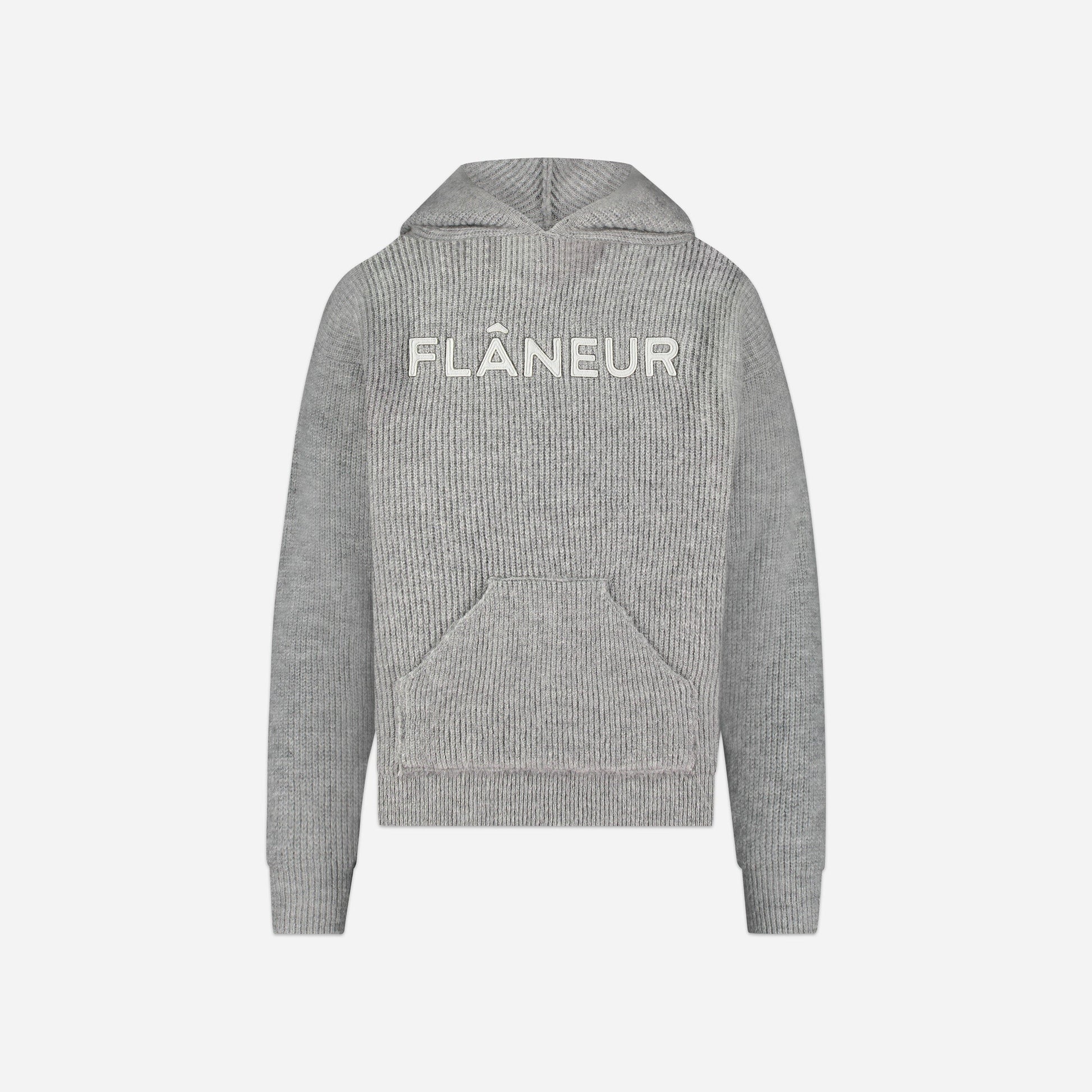 Knitted Logo Hoodie | Grey