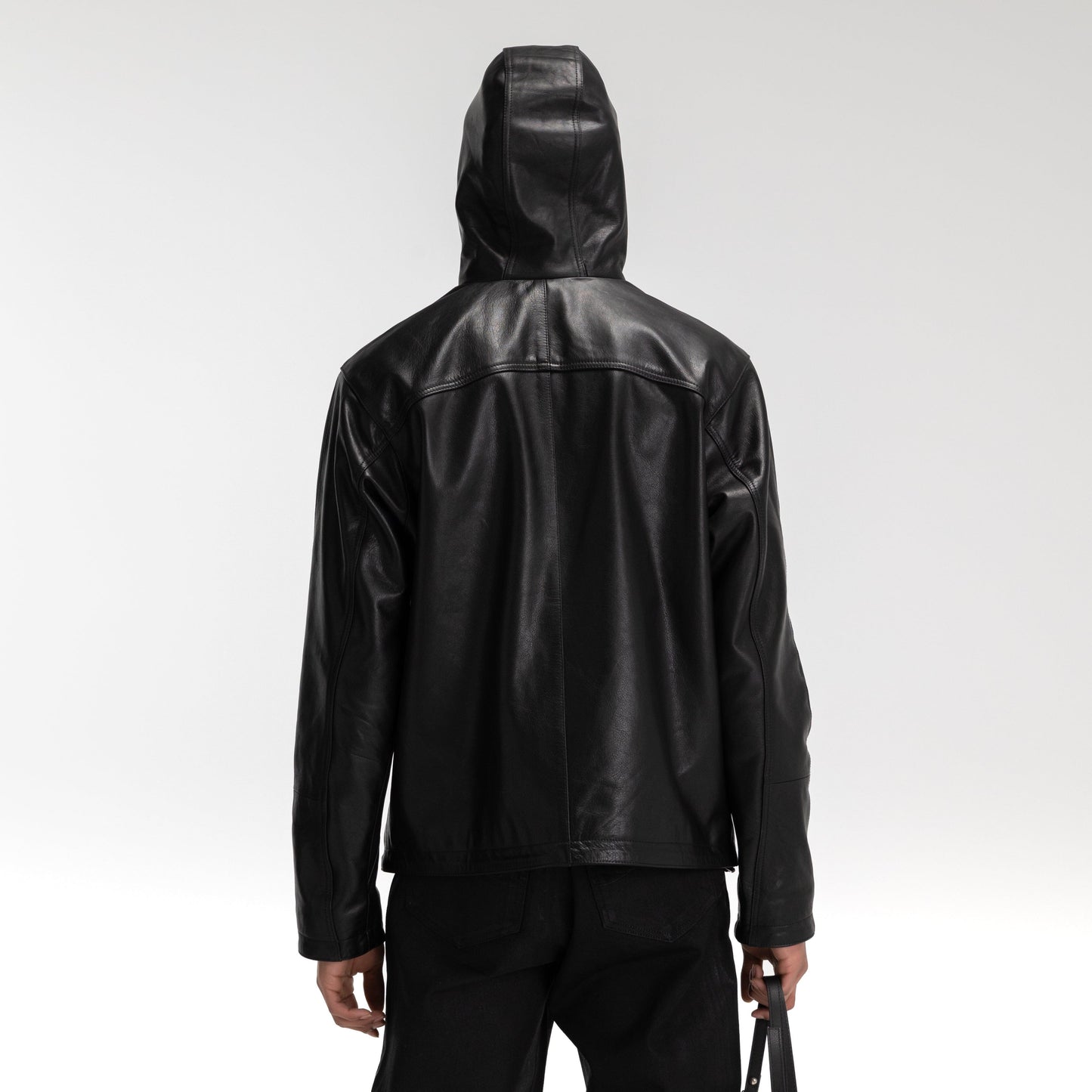 Leather Balaclava Windbreaker | Black