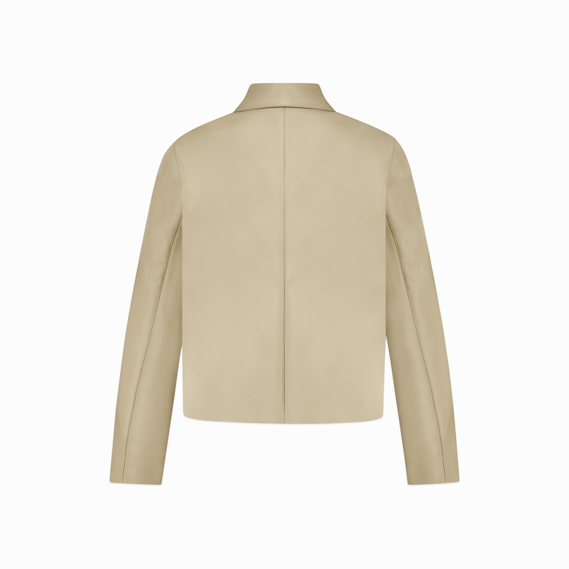 Leather Blouson Worker Jacket | Beige