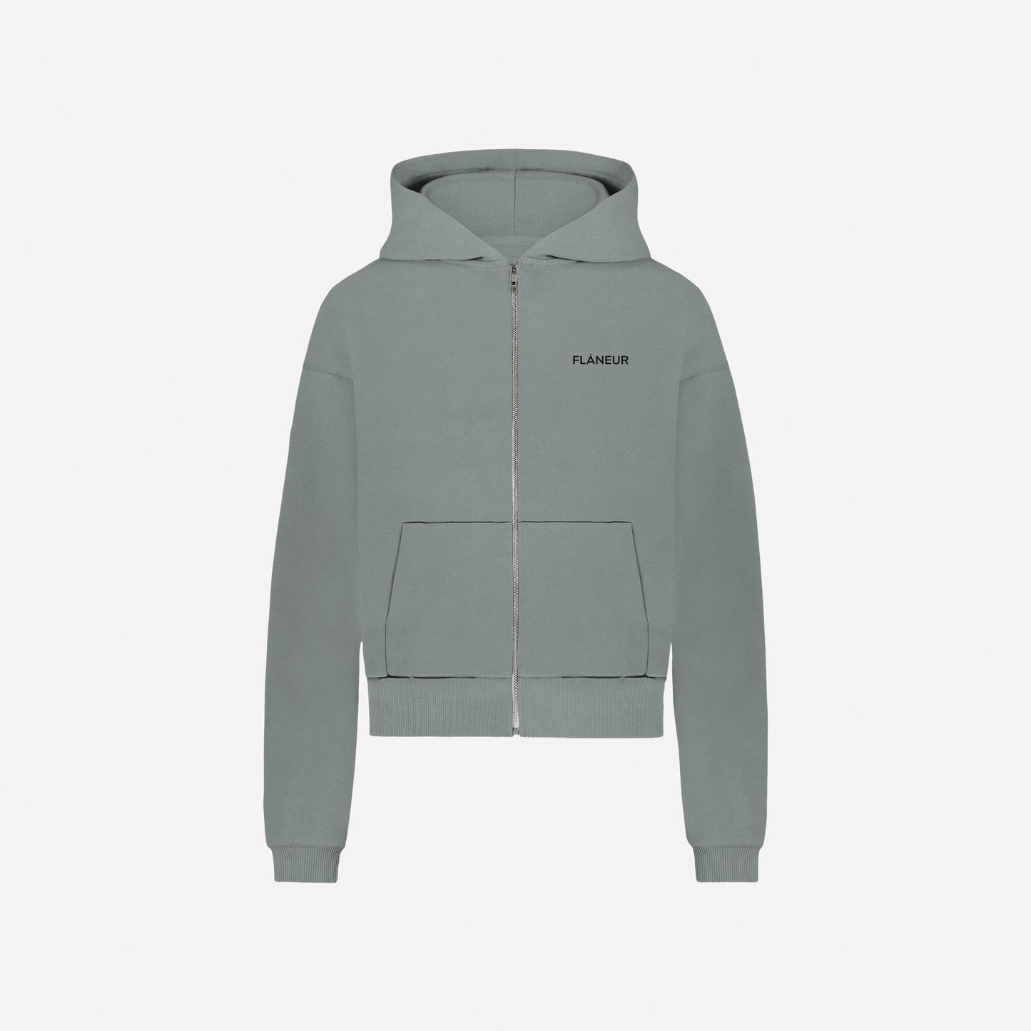 Logo Zip-Up Hoodie | Steel Green