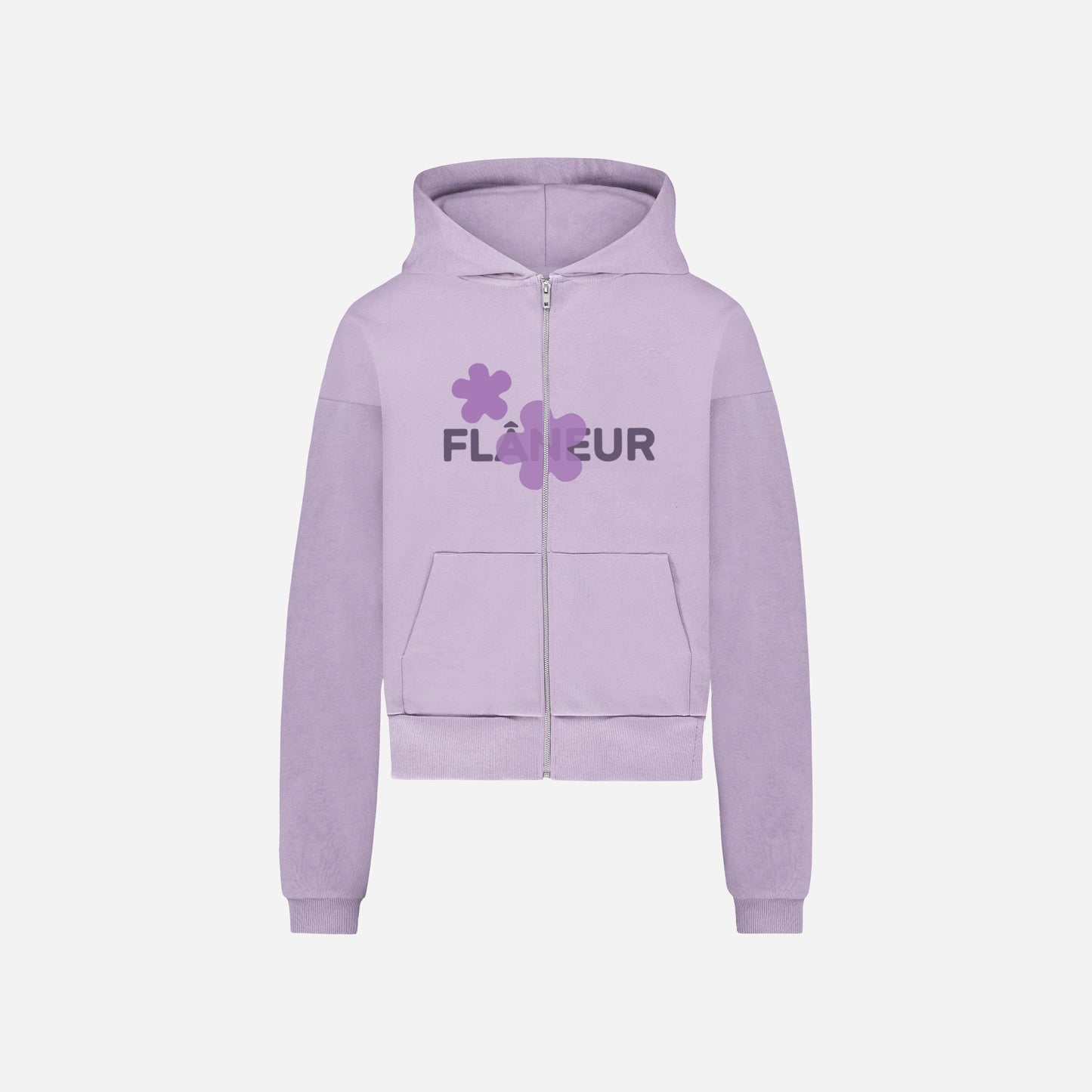 Organic Flower Zip-Up | Soft Purple