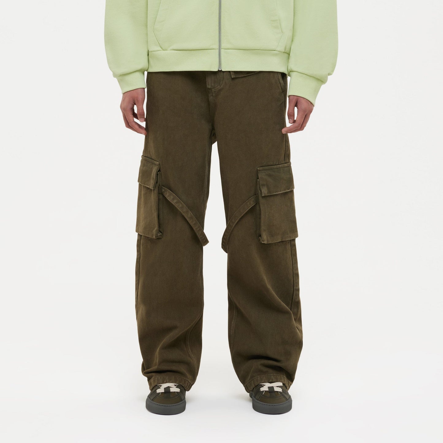 Phone Pocket Cargo Trousers | Army Green