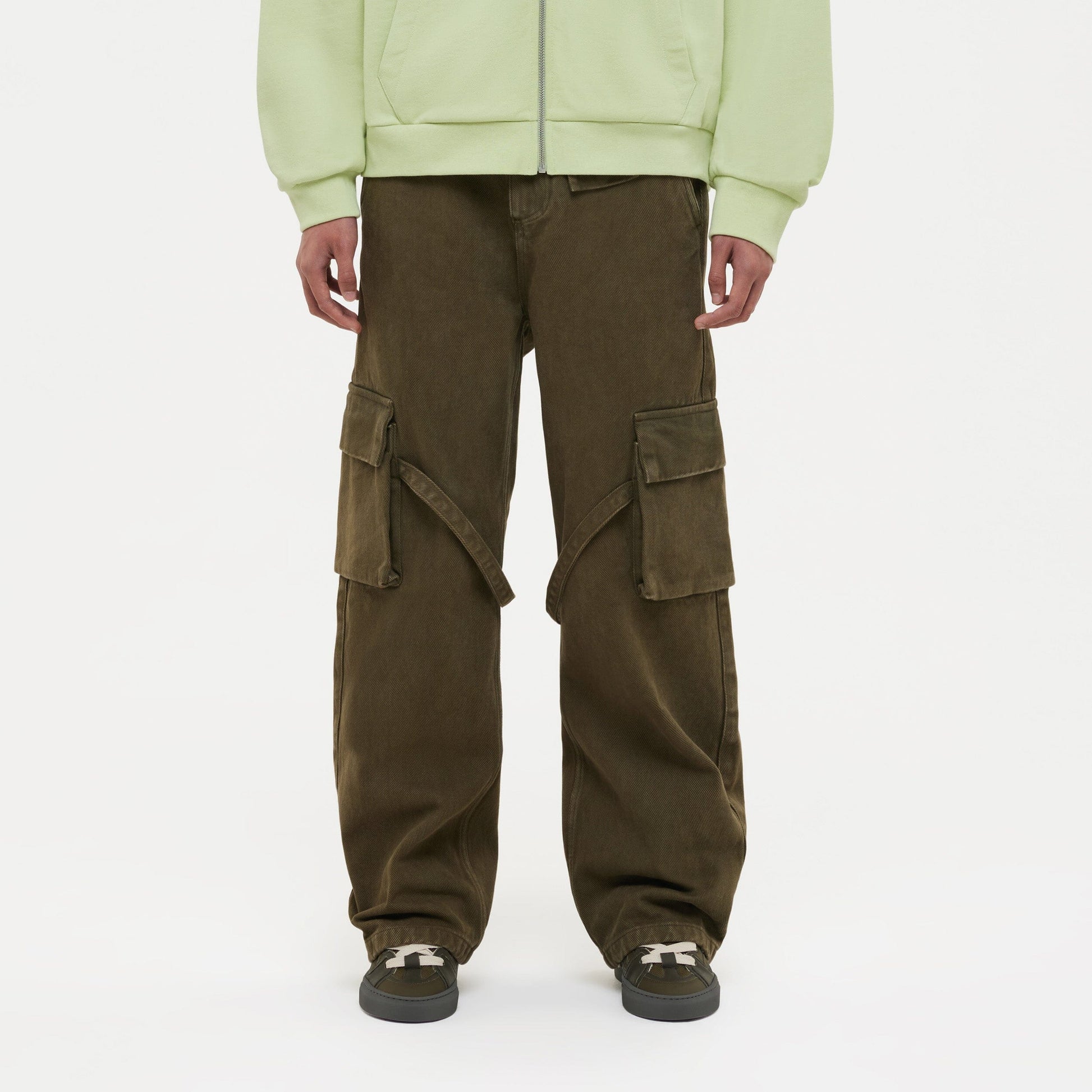 Phone Pocket Cargo Trousers | Army Green