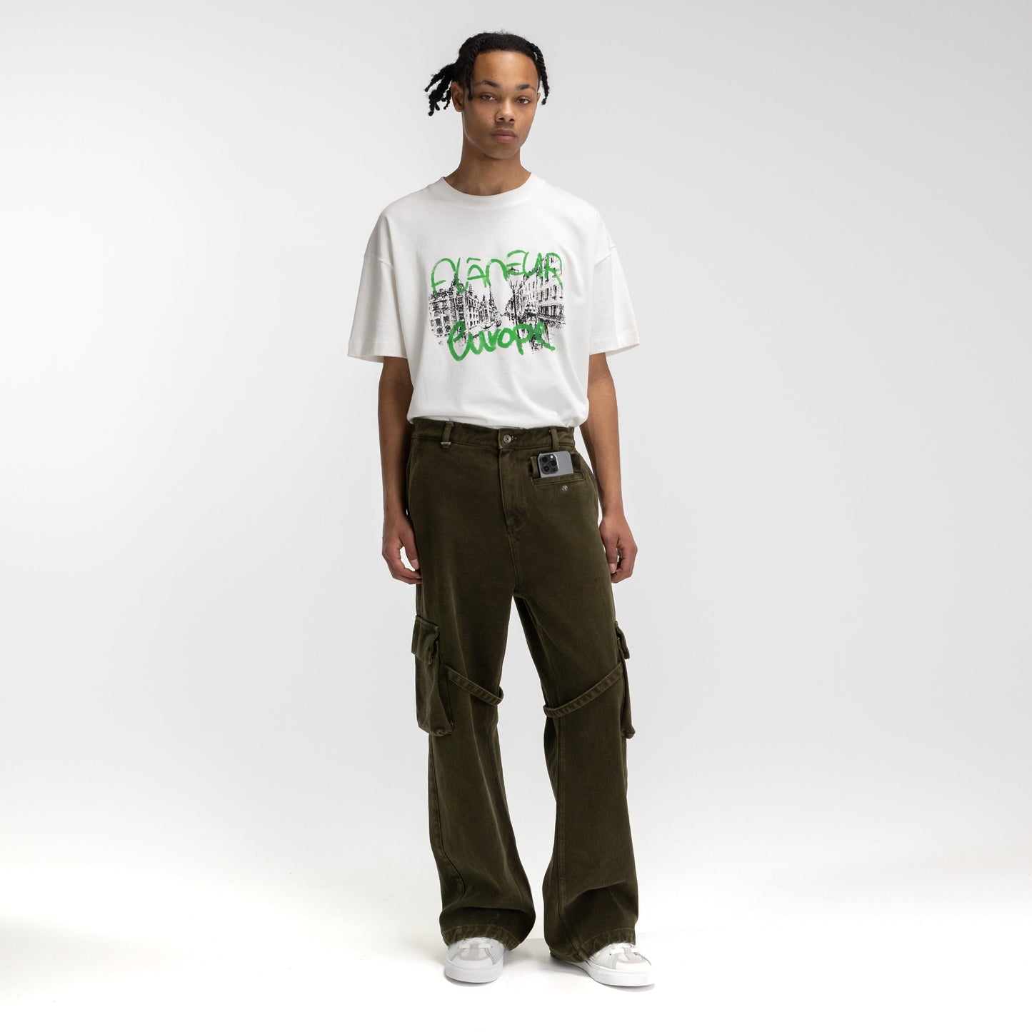 Phone Pocket Cargo Trousers | Green