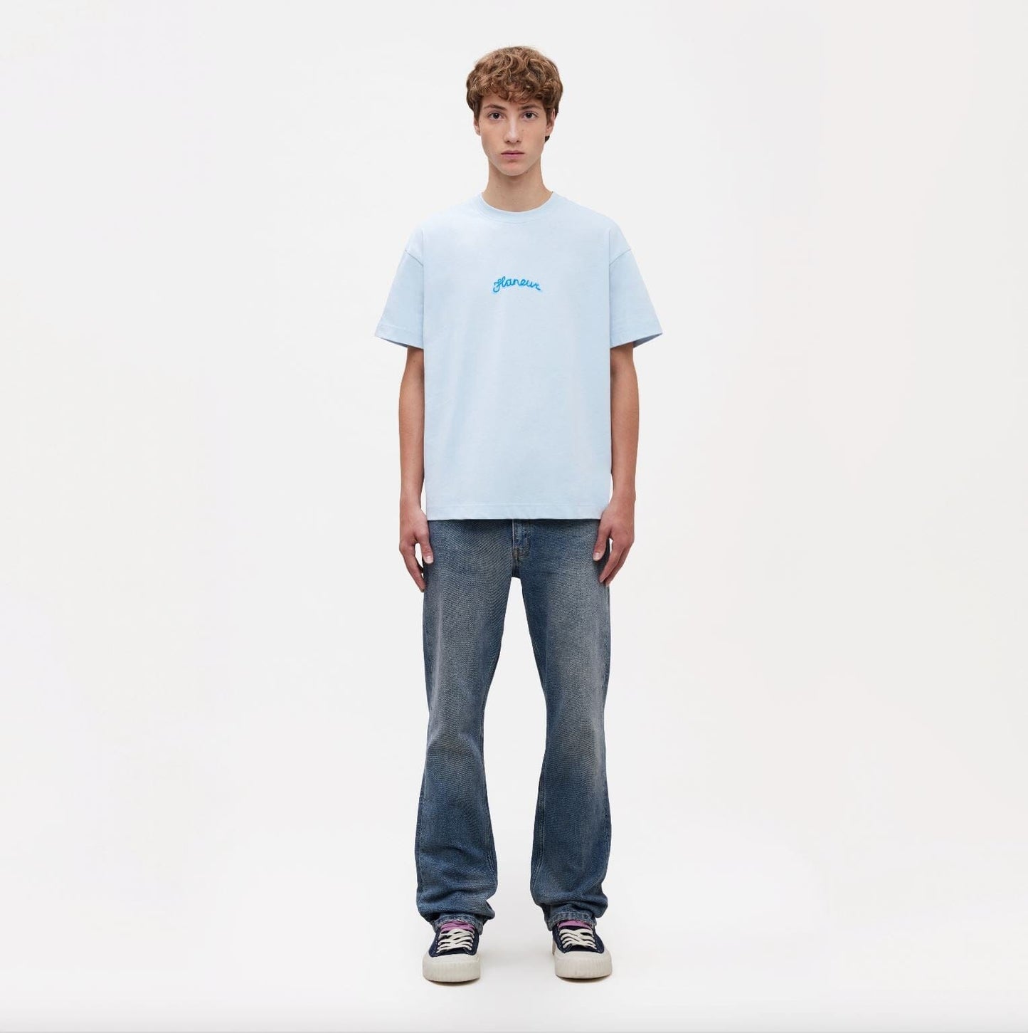 Signature Marker Graphic T-Shirt | Light Blue