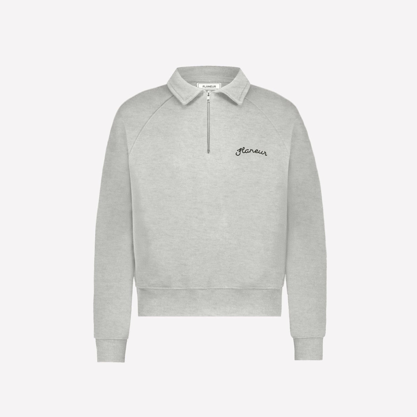 Signature Raglan Half Zip | Heather Cool Grey