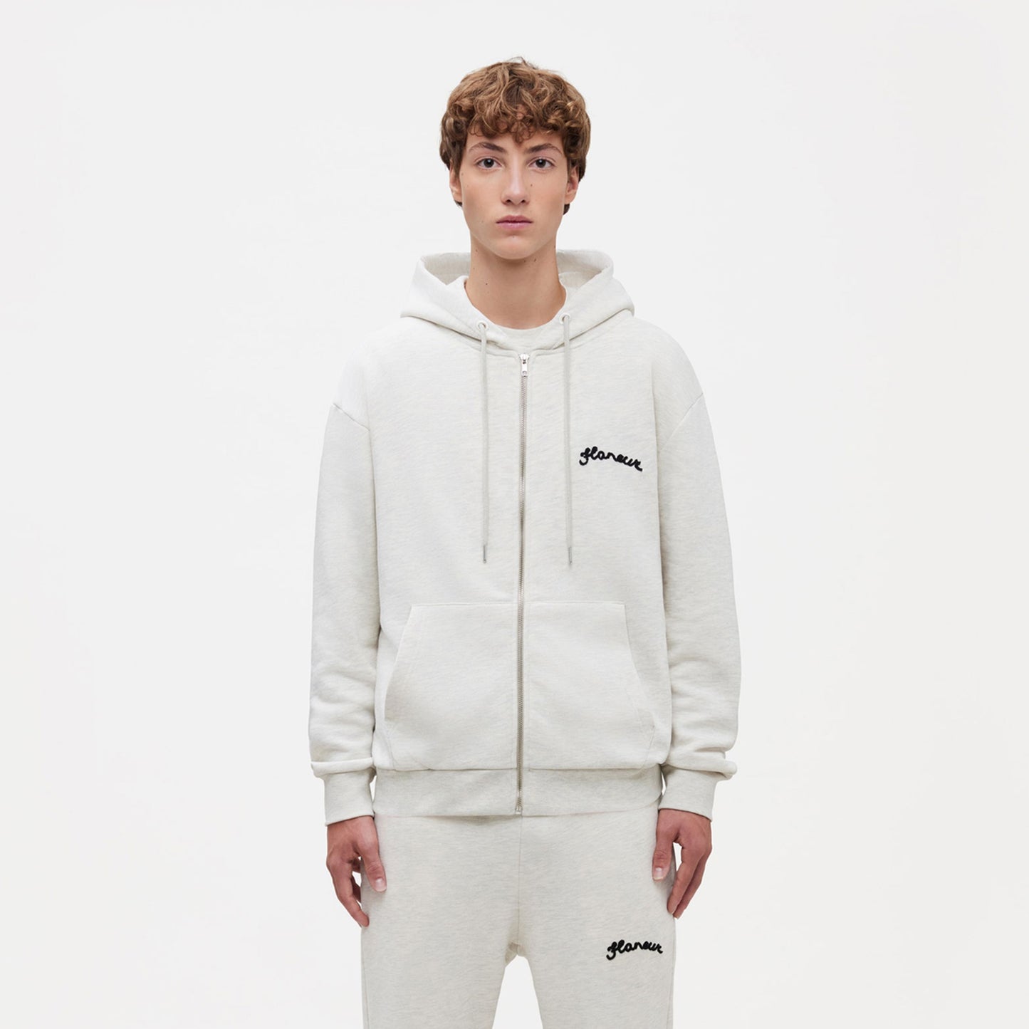 Signature Zip-Up Hoodie | Heather Cool Grey