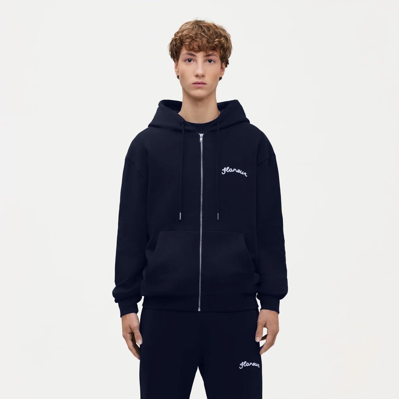 Signature Zip-Up Hoodie | Navy