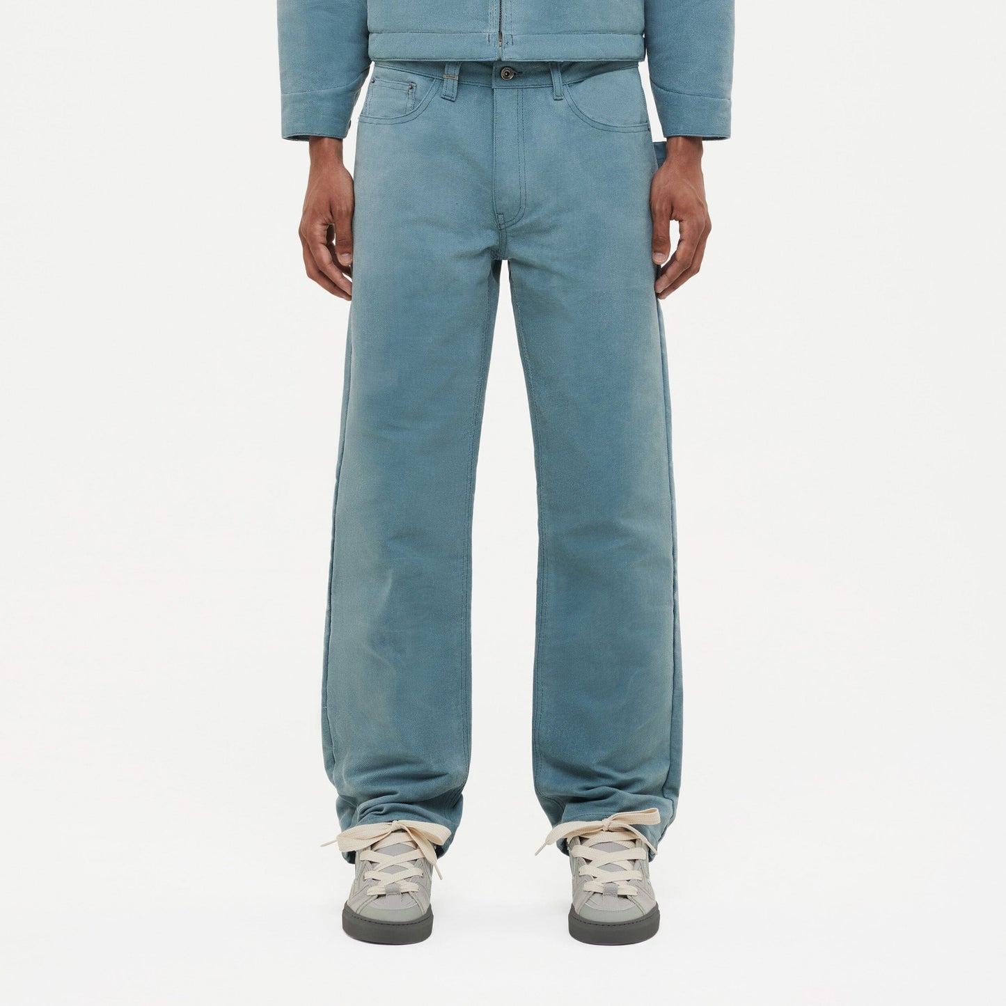 Waxed Denim Jeans | Azure Green