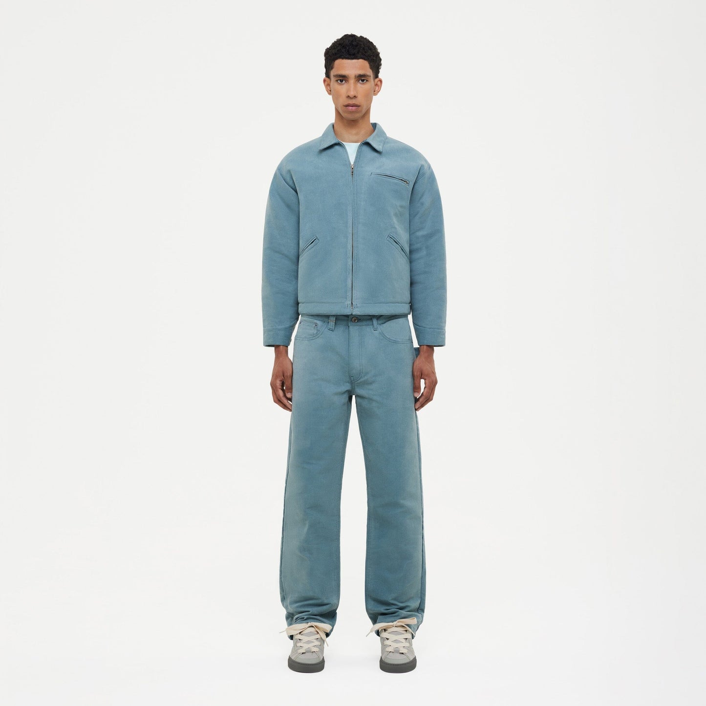 Waxed Denim Jeans | Azure Green