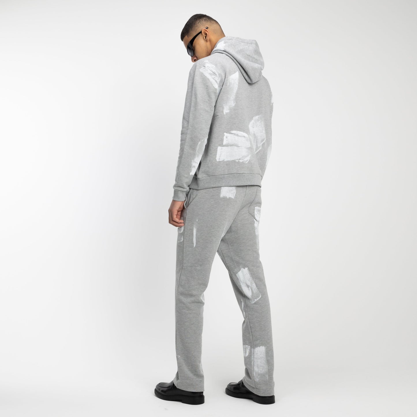 'Atelier' Sweatpants with Paint Stains in Grey