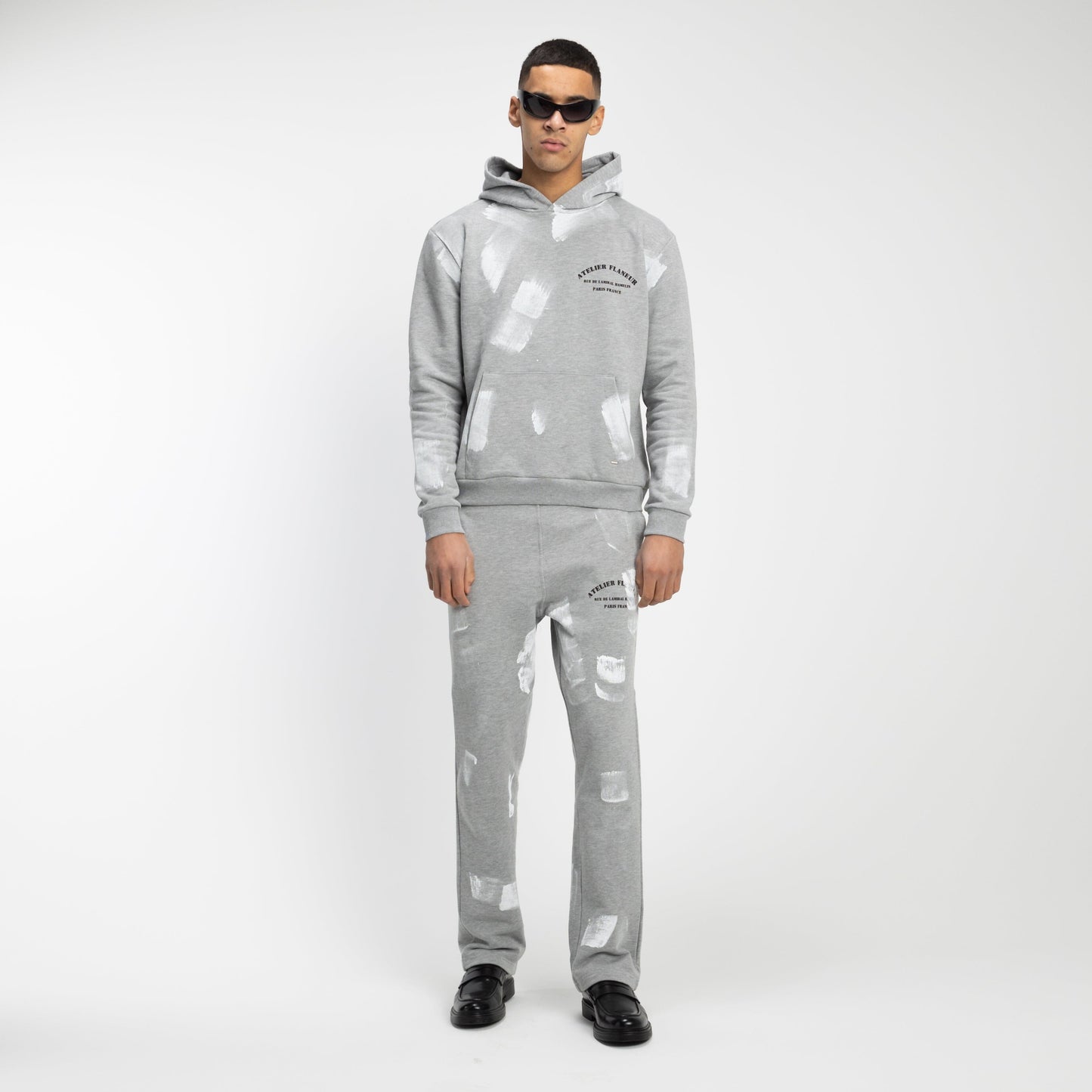 'Atelier' Sweatpants with Paint Stains in Grey
