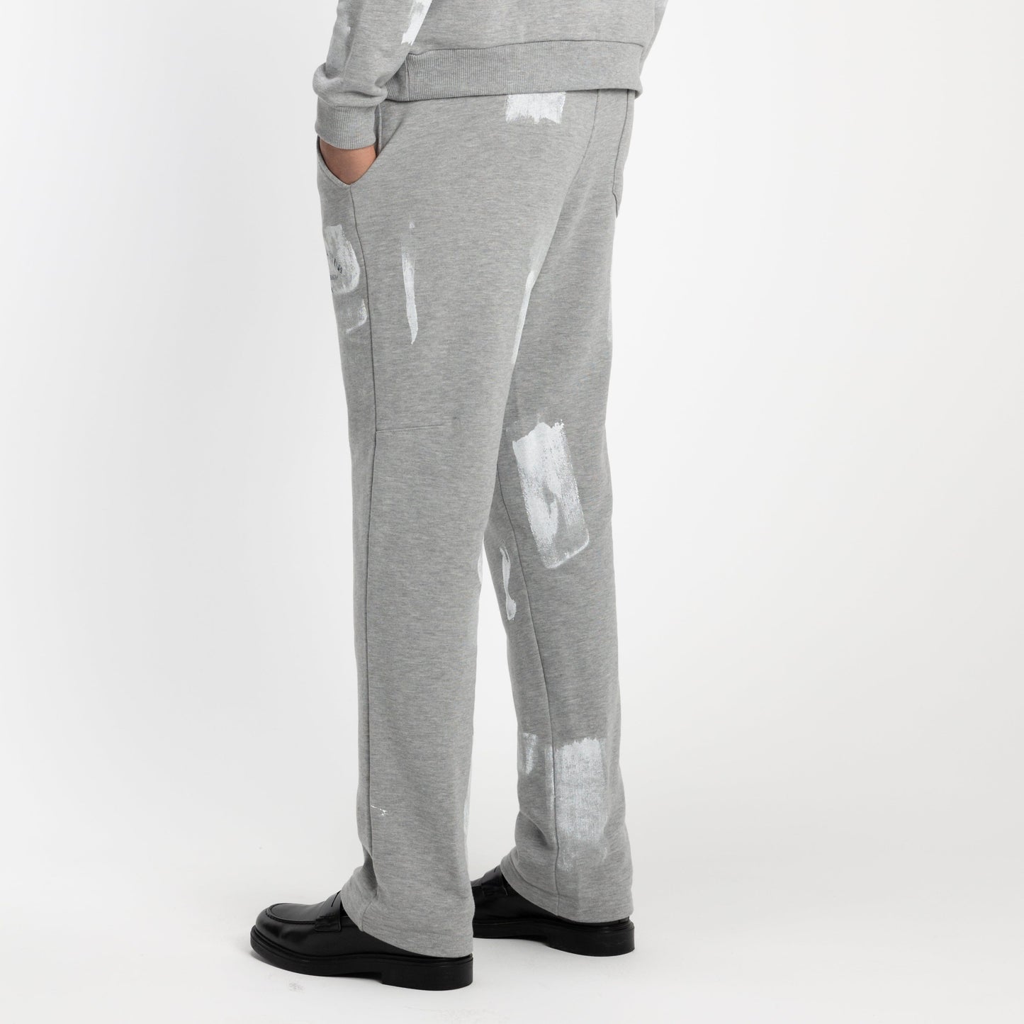 'Atelier' Sweatpants with Paint Stains in Grey
