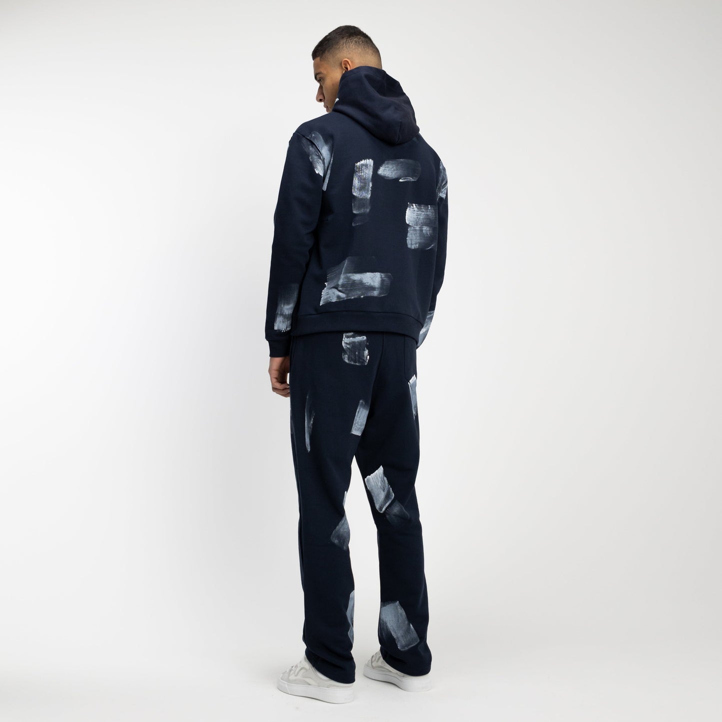 'Atelier' Sweatpants with Paint Stains in Navy