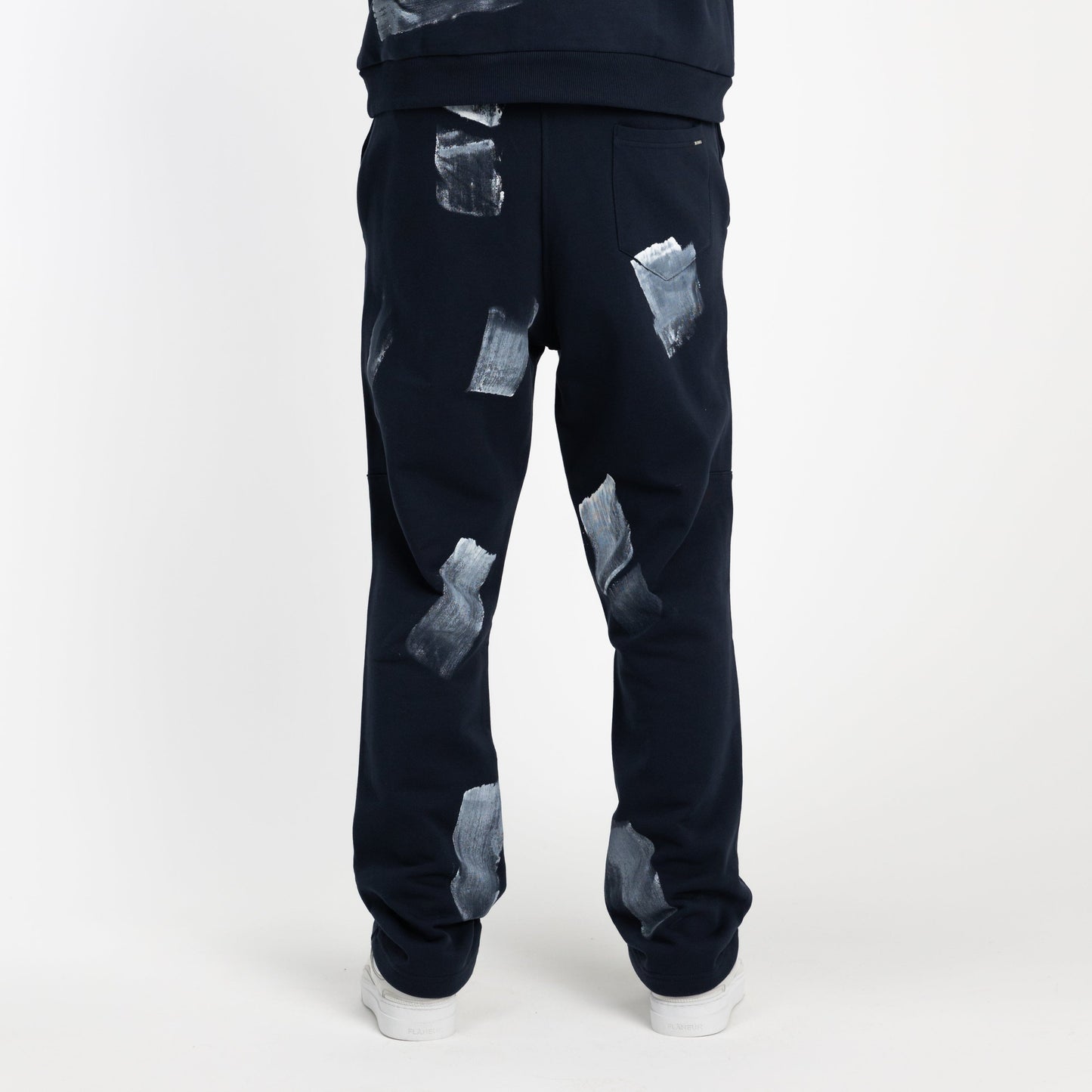 'Atelier' Sweatpants with Paint Stains in Navy