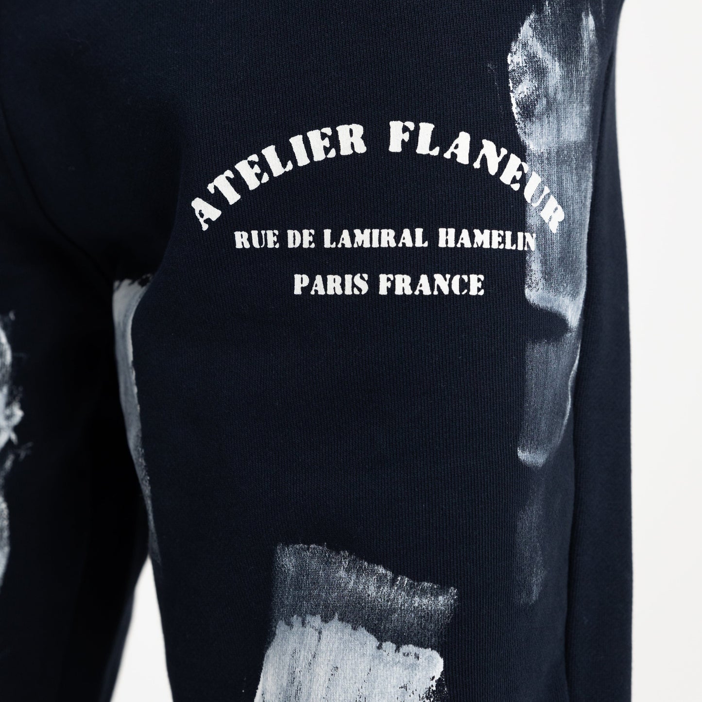 'Atelier' Sweatpants with Paint Stains in Navy