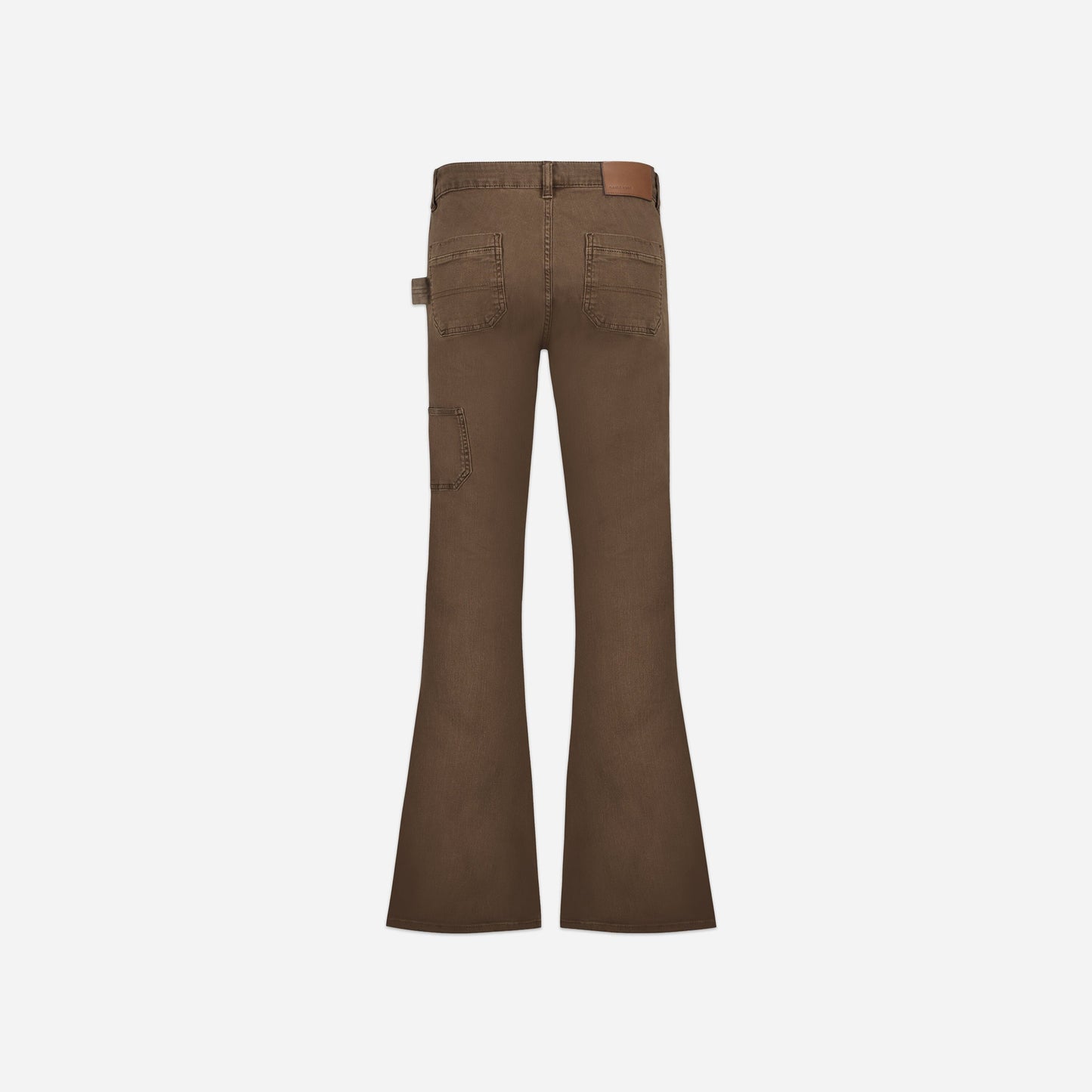 Carpenter Flared Jeans in Dark Brown Denim