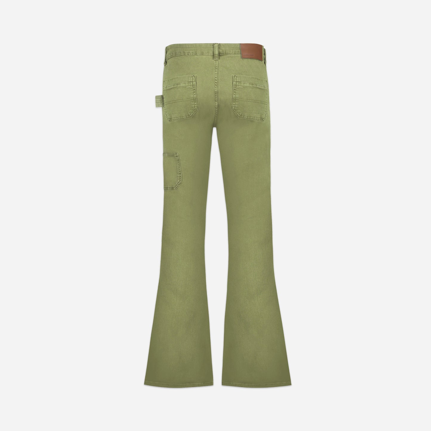 Carpenter Flared Jeans in Green Denim