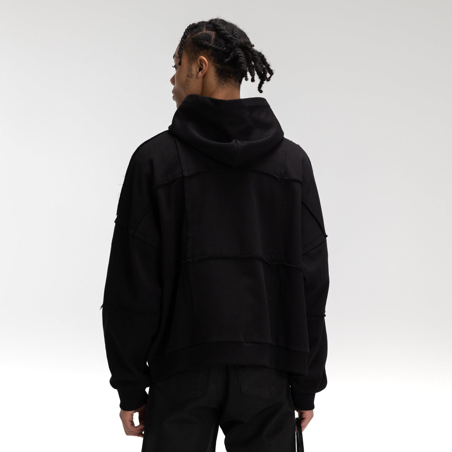 Cut and Sew Zip-Up Hoodie
