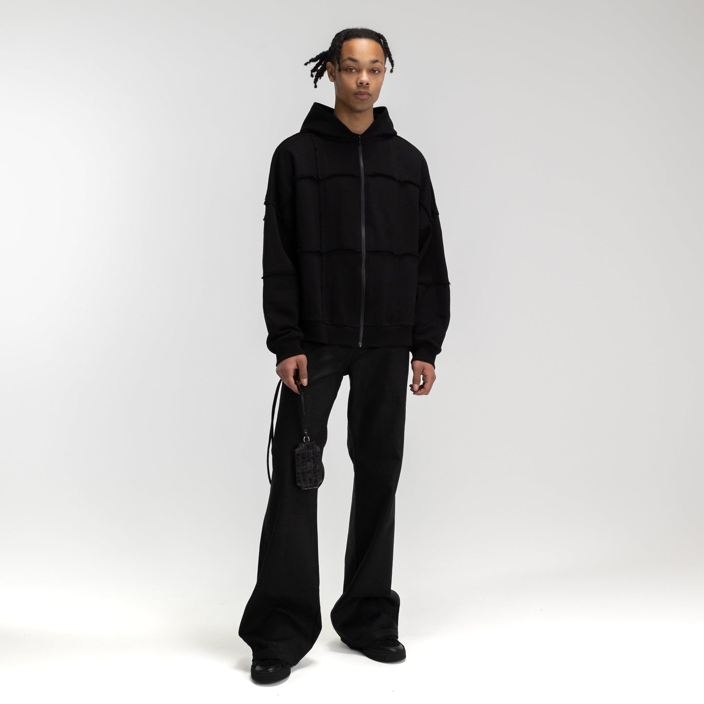 Cut and Sew Zip-Up Hoodie