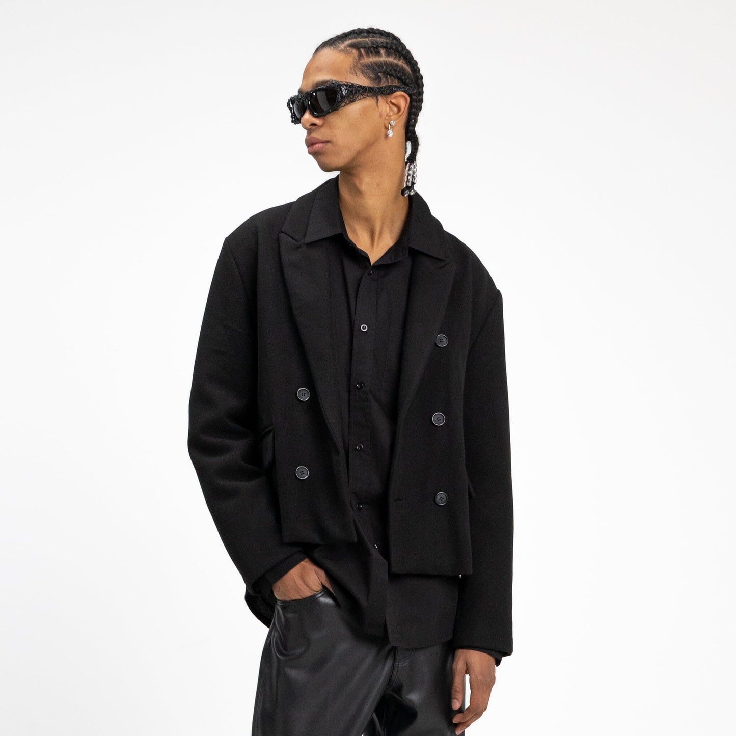 Double Breasted Blazer in Black