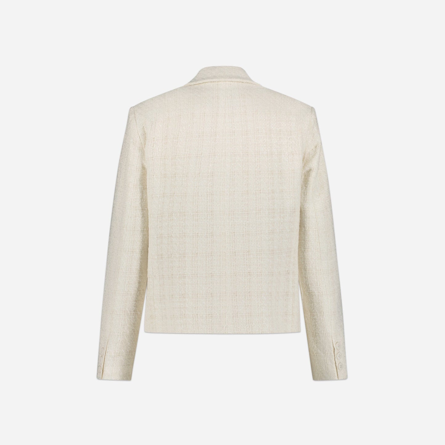 Double Breasted Blazer in Ecru Tweed