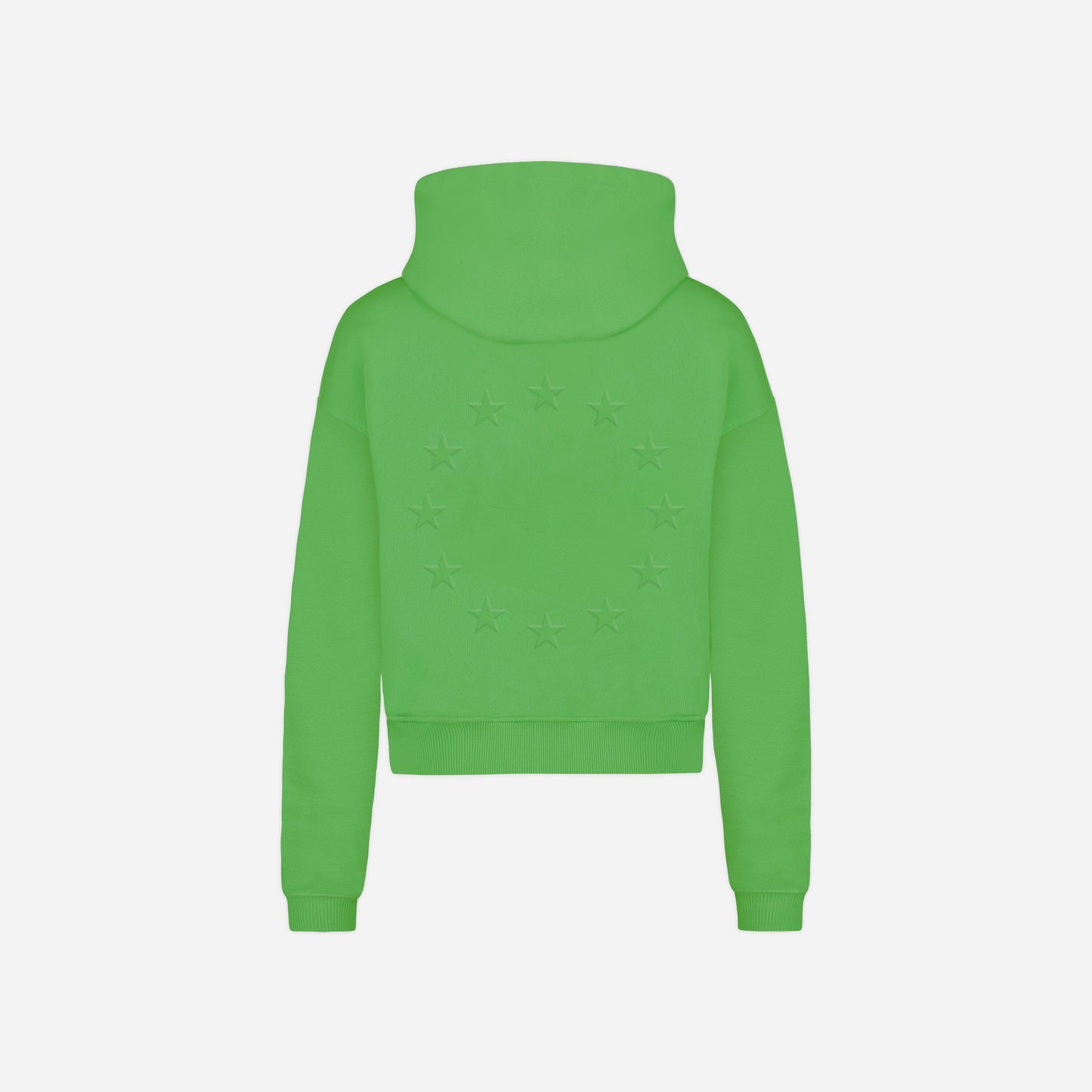 Embossed Zip-Up Hoodie Green