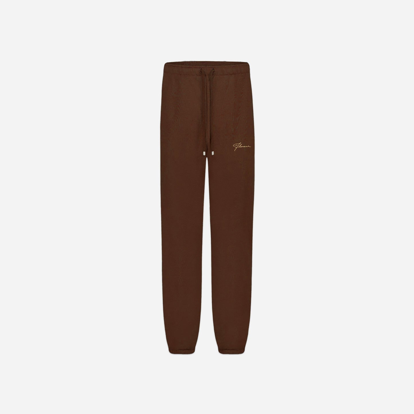 Embroidered Signature Sweatpants in Dark Brown