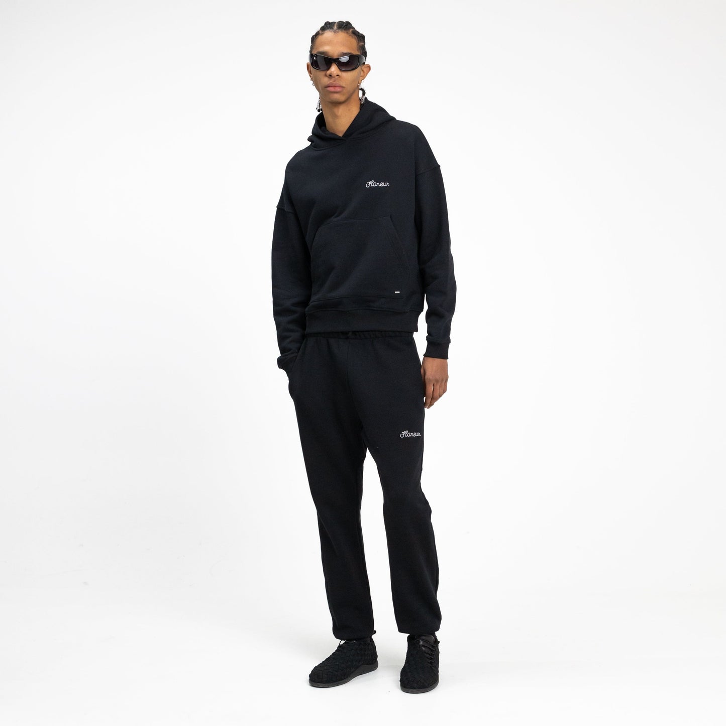 'Flaneur' Signature Hoodie in Black