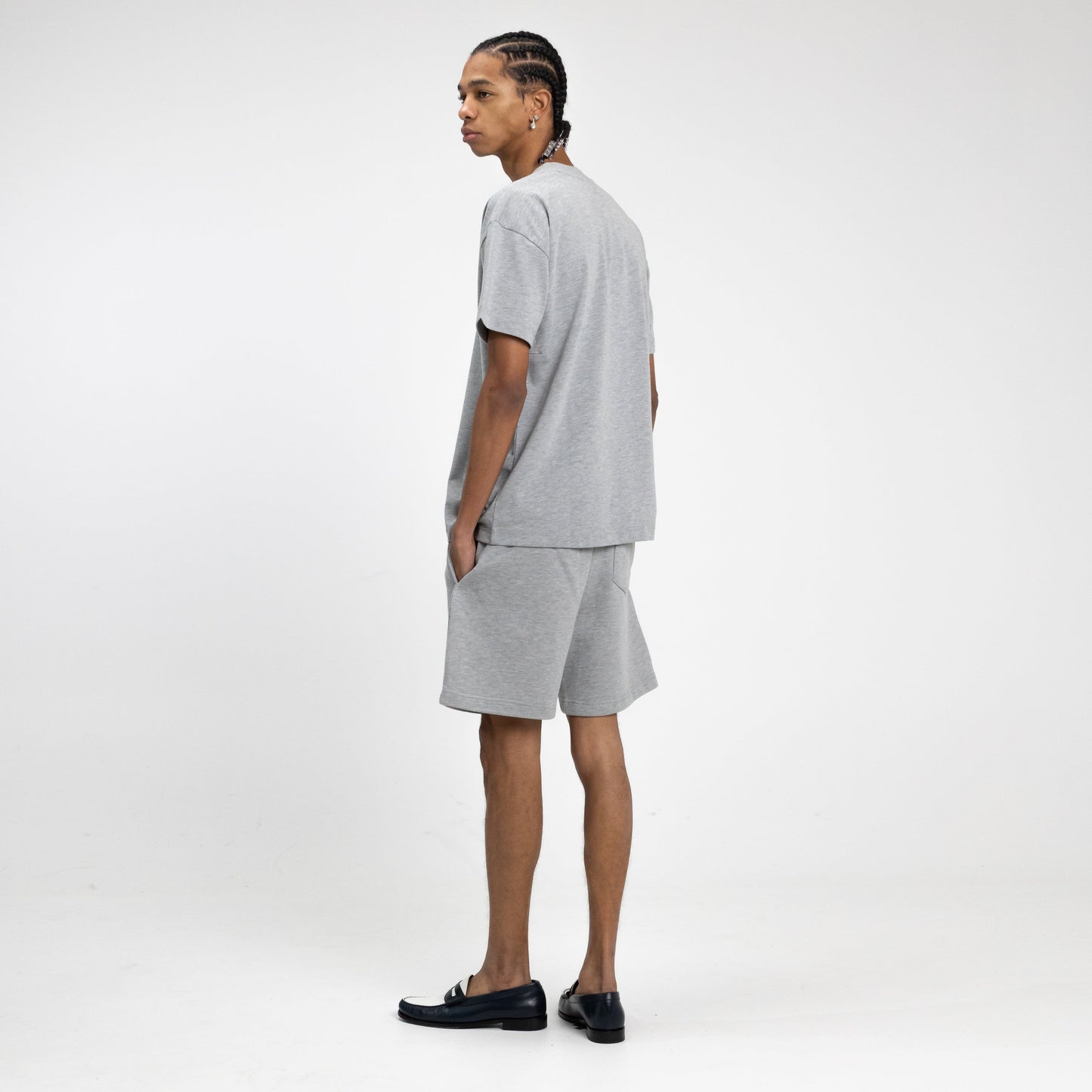 'Flaneur' Signature T-Shirt in Heather Grey