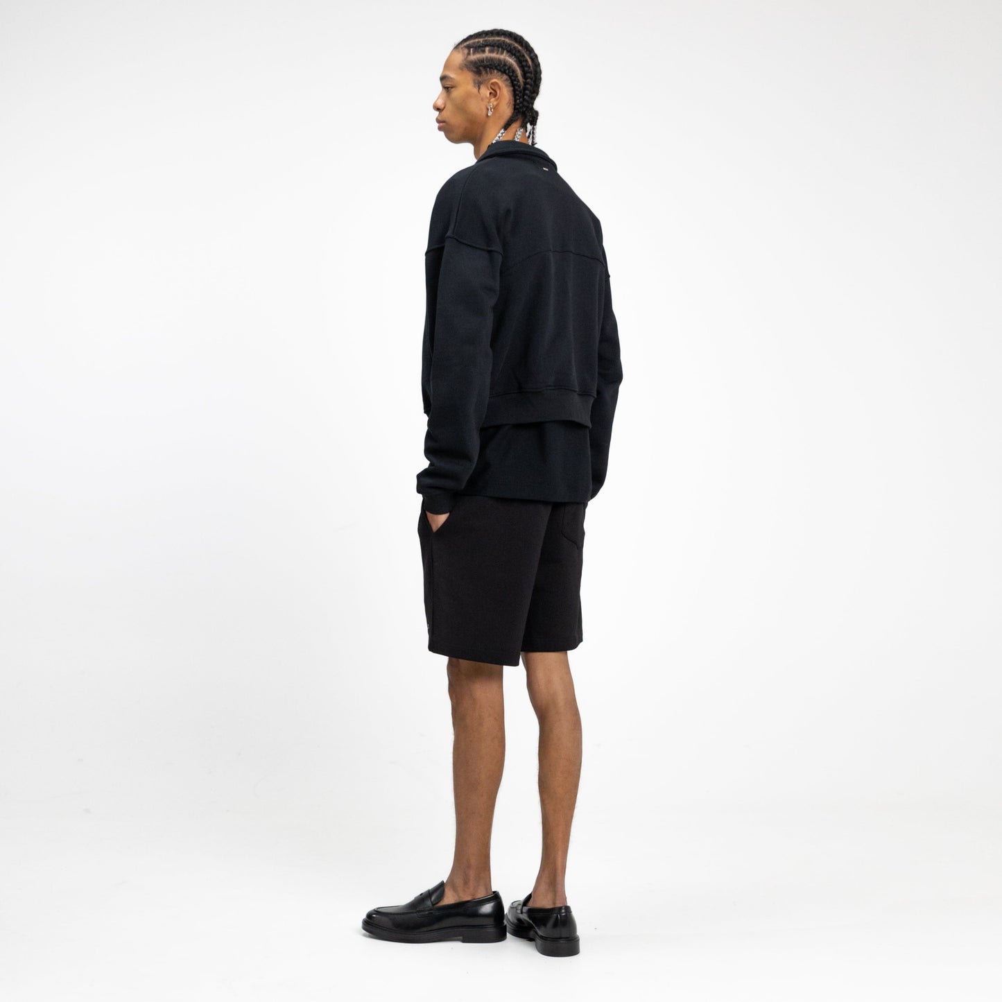 'Flaneur' Signature Zip-Up in Black